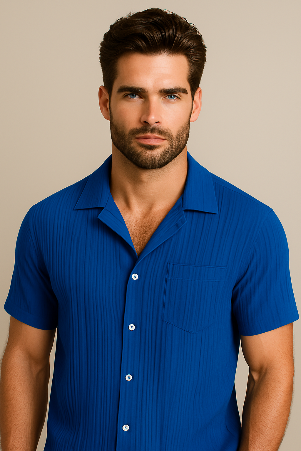 Marco | Camicia Estiva a Coste con Colletto Aperto - - men's polo men's polo shirt polo shirts & polos - Concept Palermo