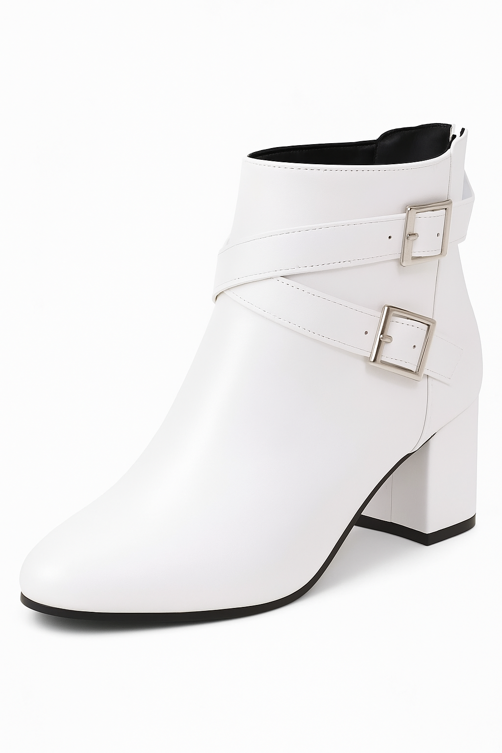 Ivy | Stivaletti alla Caviglia con Cinturini e Fibbia - Bianco - BOOTS Boots & Shoes Leather Boots - Concept Palermo