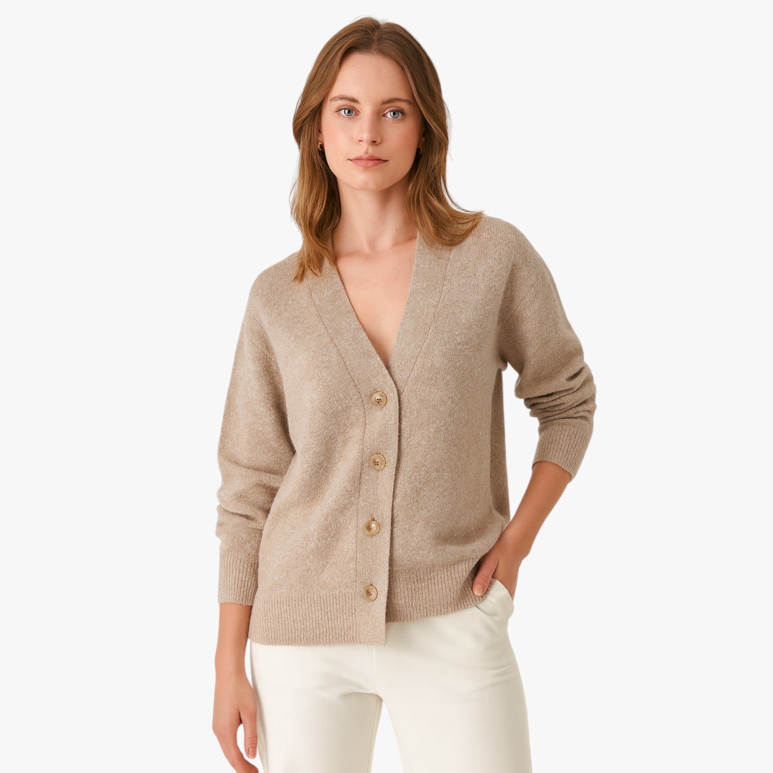 Zoe | Cardigan oversize chic da donna, caldo e morbido, con scollo a V - - Sweater sweater women sweaters sweaters & cardigans - Concept Palermo