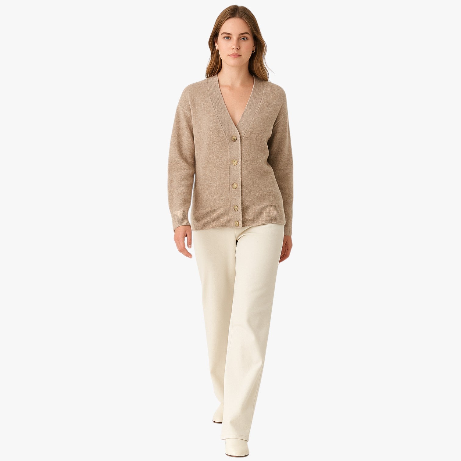 Zoe | Cardigan oversize chic da donna, caldo e morbido, con scollo a V - - Sweater sweater women sweaters sweaters & cardigans - Concept Palermo