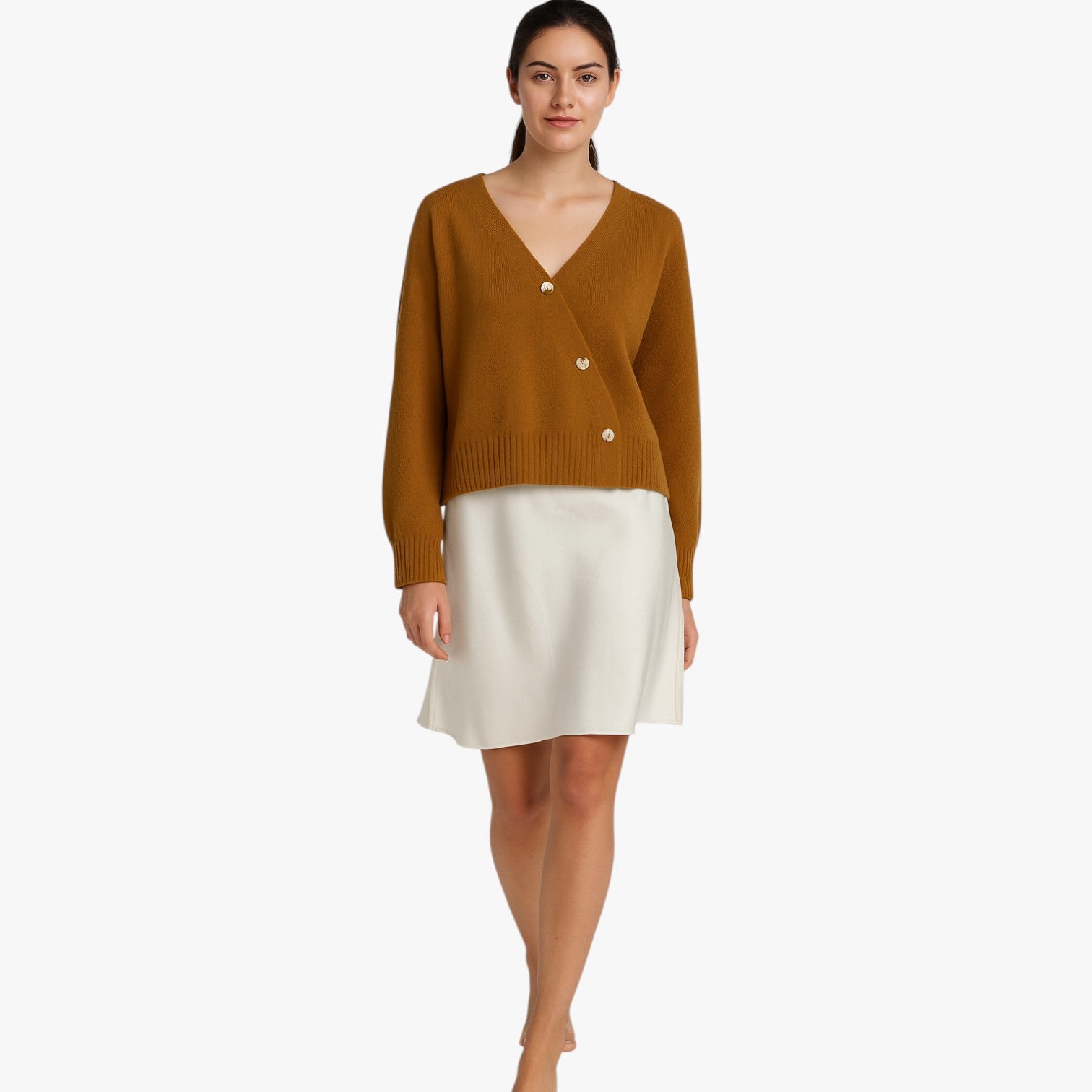Leah | Cardigan in morbido cashmere con bottoni a spillo, eleganza oversize per la primavera e l'autunno - - Sweater sweater women sweaters & cardigans - Concept Palermo