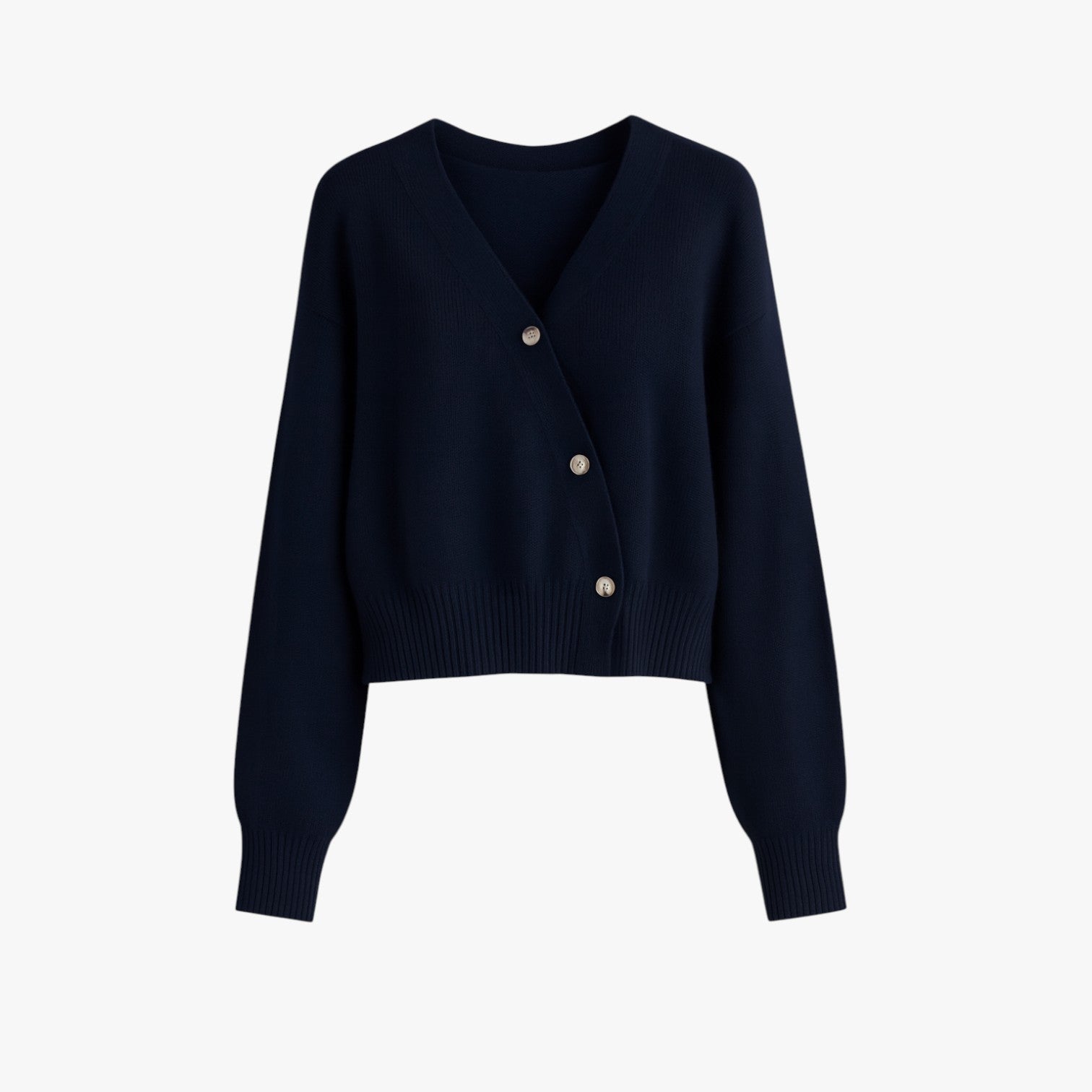 Leah | Cardigan in morbido cashmere con bottoni a spillo, eleganza oversize per la primavera e l'autunno - Personalizzabile Blu scuro - Sweater sweater women sweaters & cardigans - Concept Palermo