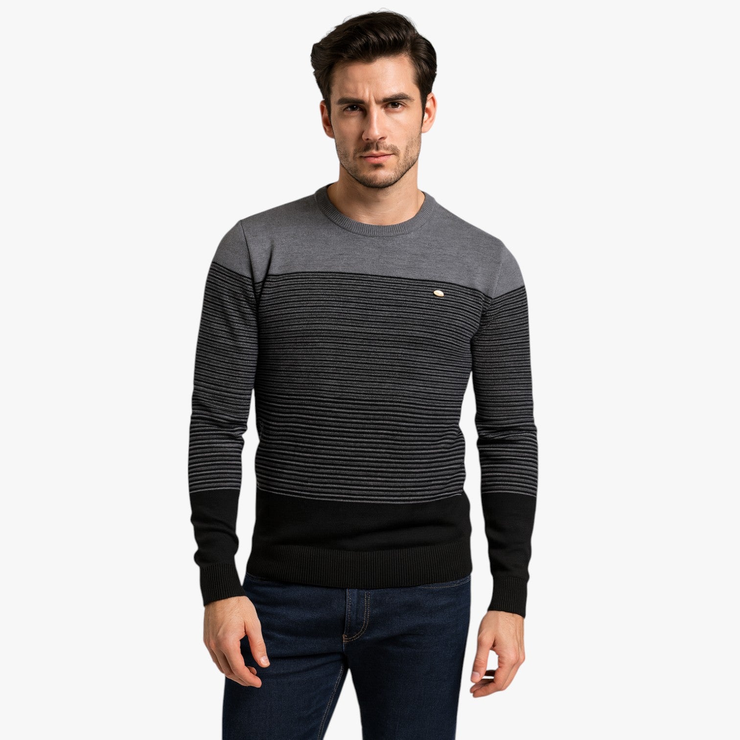 Eugene | Maglione girocollo a righe da uomo - Vestibilità slim e calore di qualità - - Sweater sweater men sweaters & cardigans - Concept Palermo