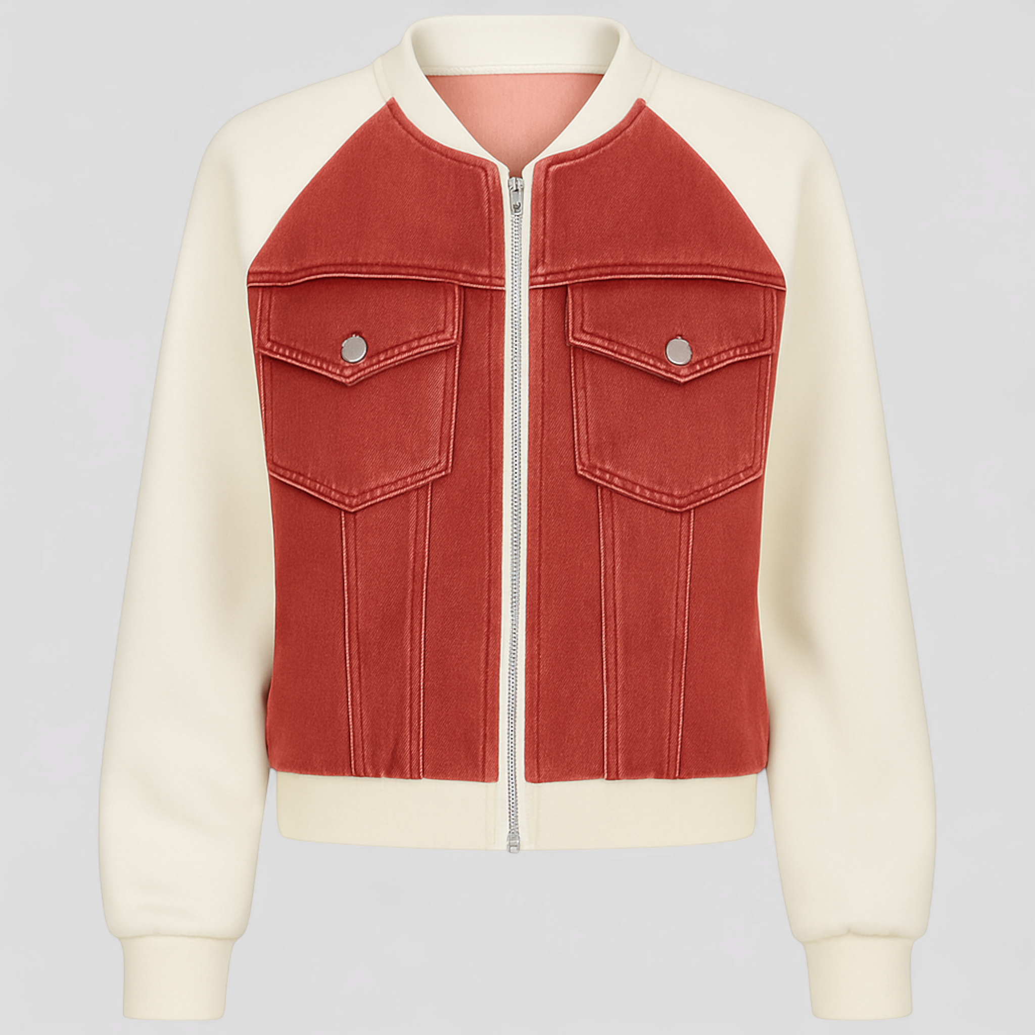Silvana | Giacca Donna Denim Versatile - rosso - abbigliamento femminile denim jacket women donna giacca giacca casual giacca cotone giacca creativa giacca denim giacca denim colore giacca denim versatile giacca donna trendy giacca in denim giacca moda donna giacca spandex - Concept Palermo