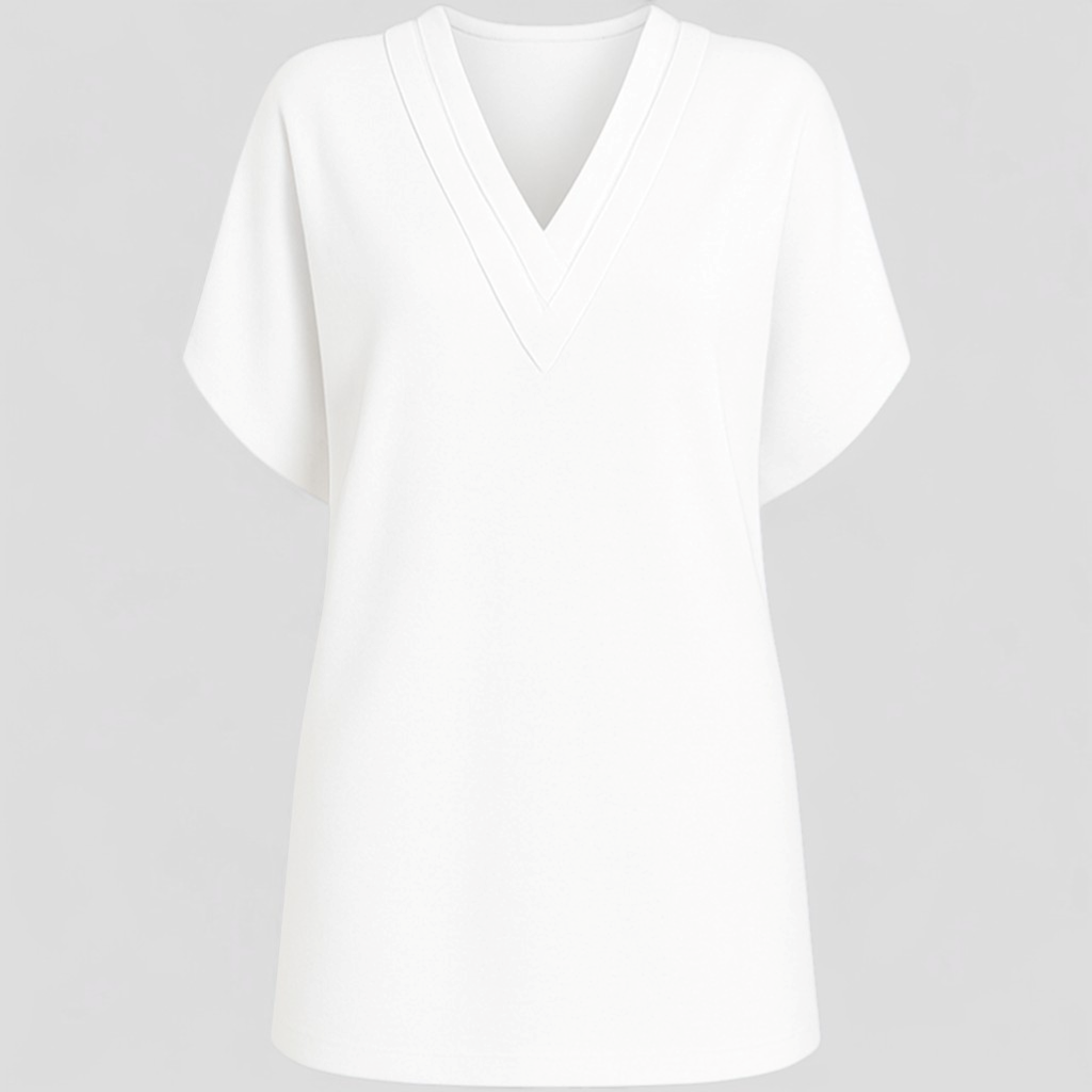 Elvera | Abito Elegante Donna con V-Hals - Bianco - abito comfy abito con tummy control abito da donna abito elegante abito taglie forti abito V-hals abito versatile moda donna vestito casual vestito da sera - Concept Palermo