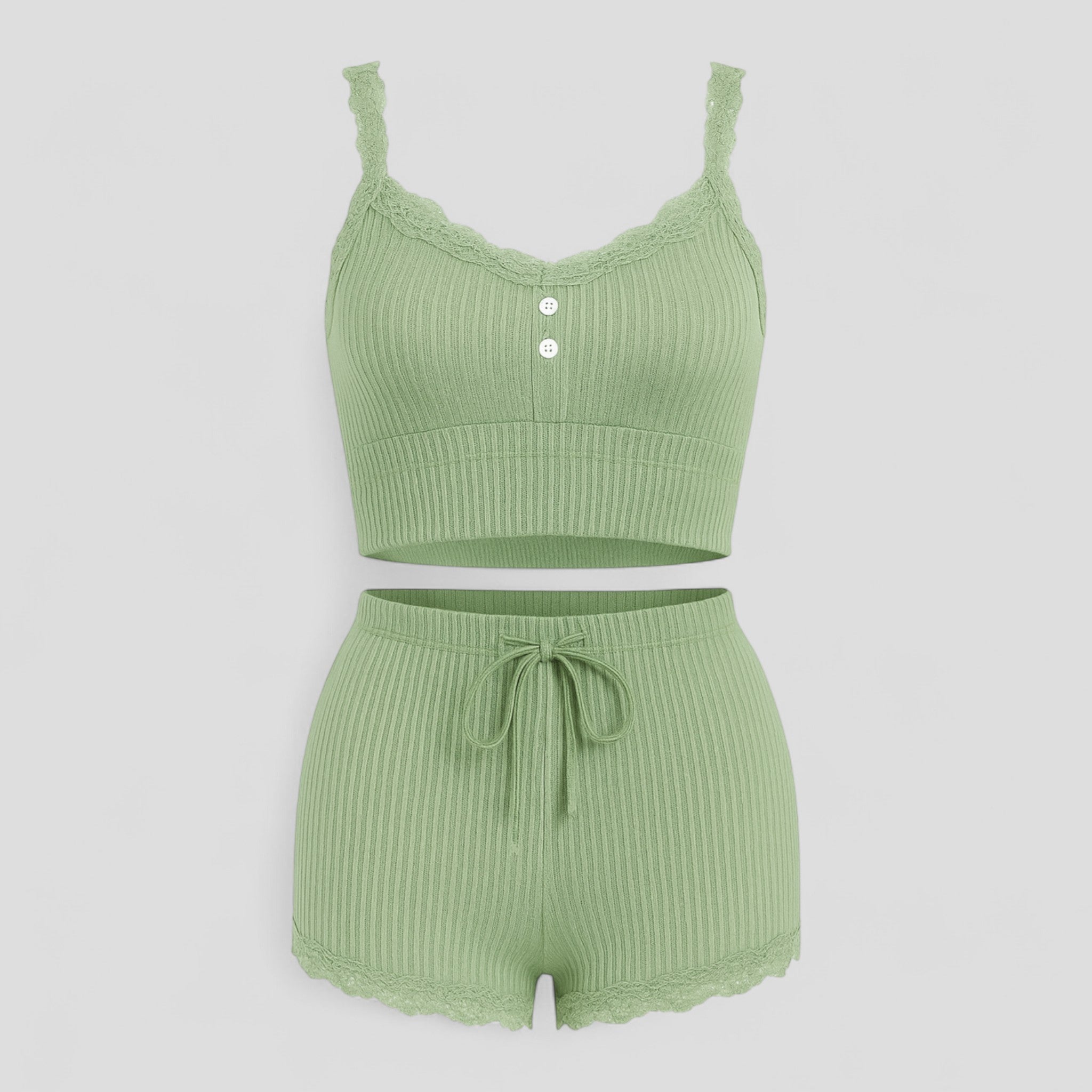 Aneth | Pigiama Donna Estivo Comodo e Elegante - verde foresta - abbigliamento notte pigiama comodo pigiama cotone pigiama donna pigiama elegante pigiama estate pigiama traspirante pijamas donna set pigiama estivo sleepwear estivo - Concept Palermo