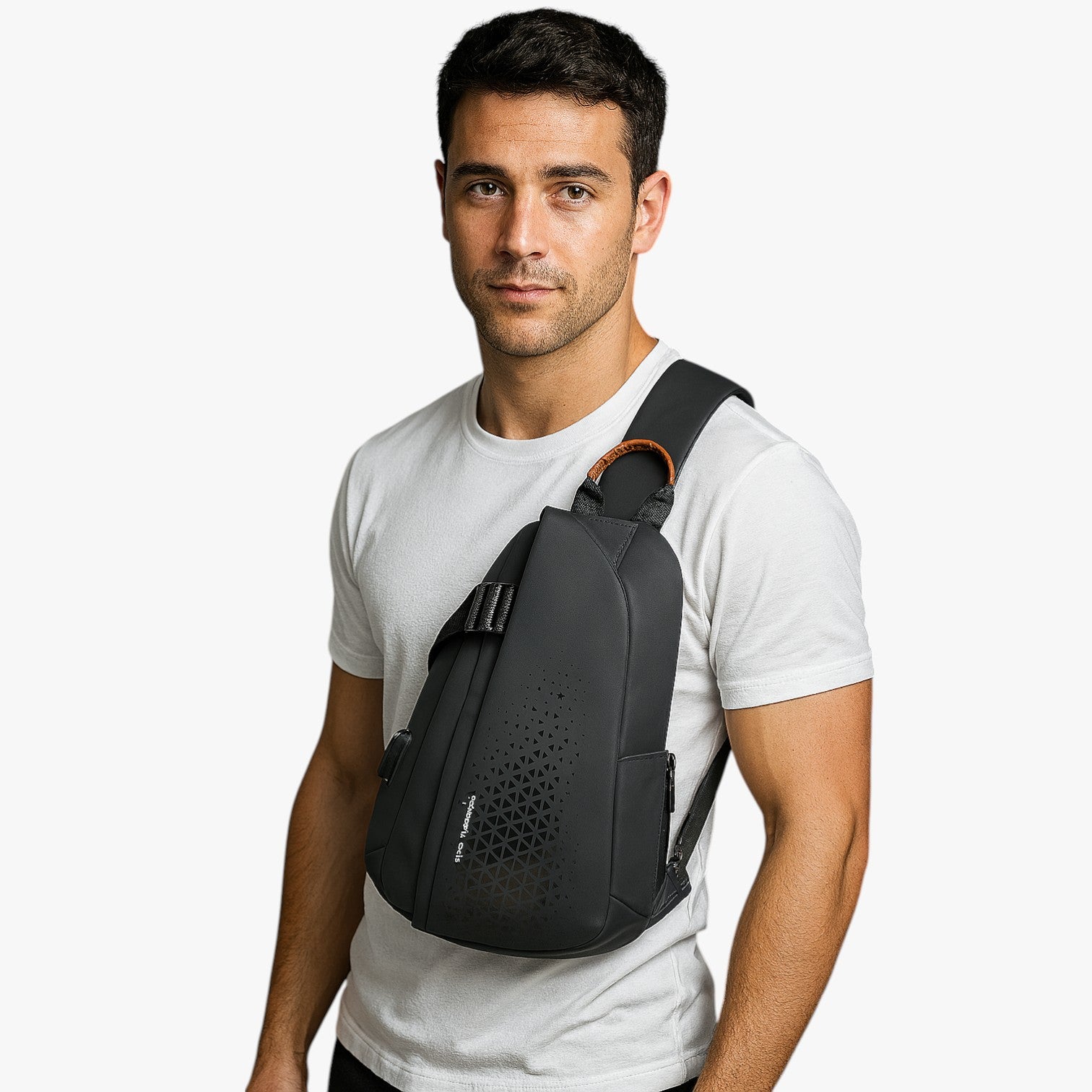 Borsa a tracolla impermeabile Dominick con USB: stile e ricarica sempre con te - - Bags mens bag - Concept Palermo