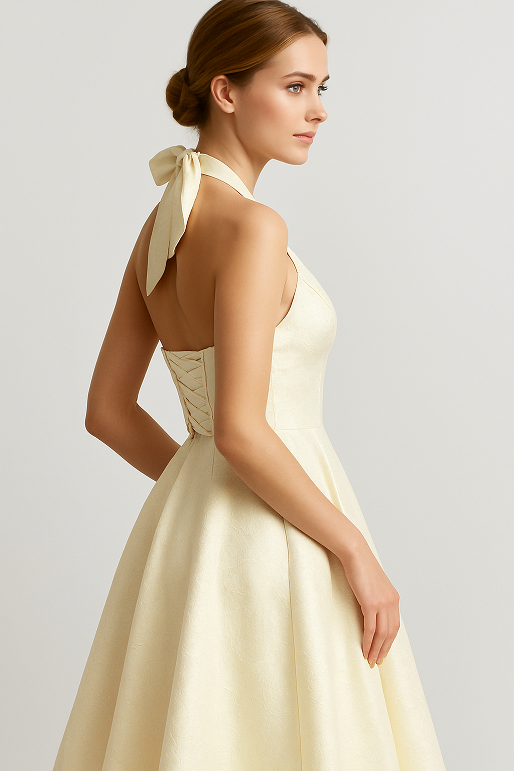 Adrianna | Abito Midi Elegante con Schiena Scoperta - - abito elegante abito midi corsetto gonna leggera look sofisticato moda femminile schiena scoperta tessuto luminoso vestito da cerimonia vestito per occasioni speciali - Concept Palermo