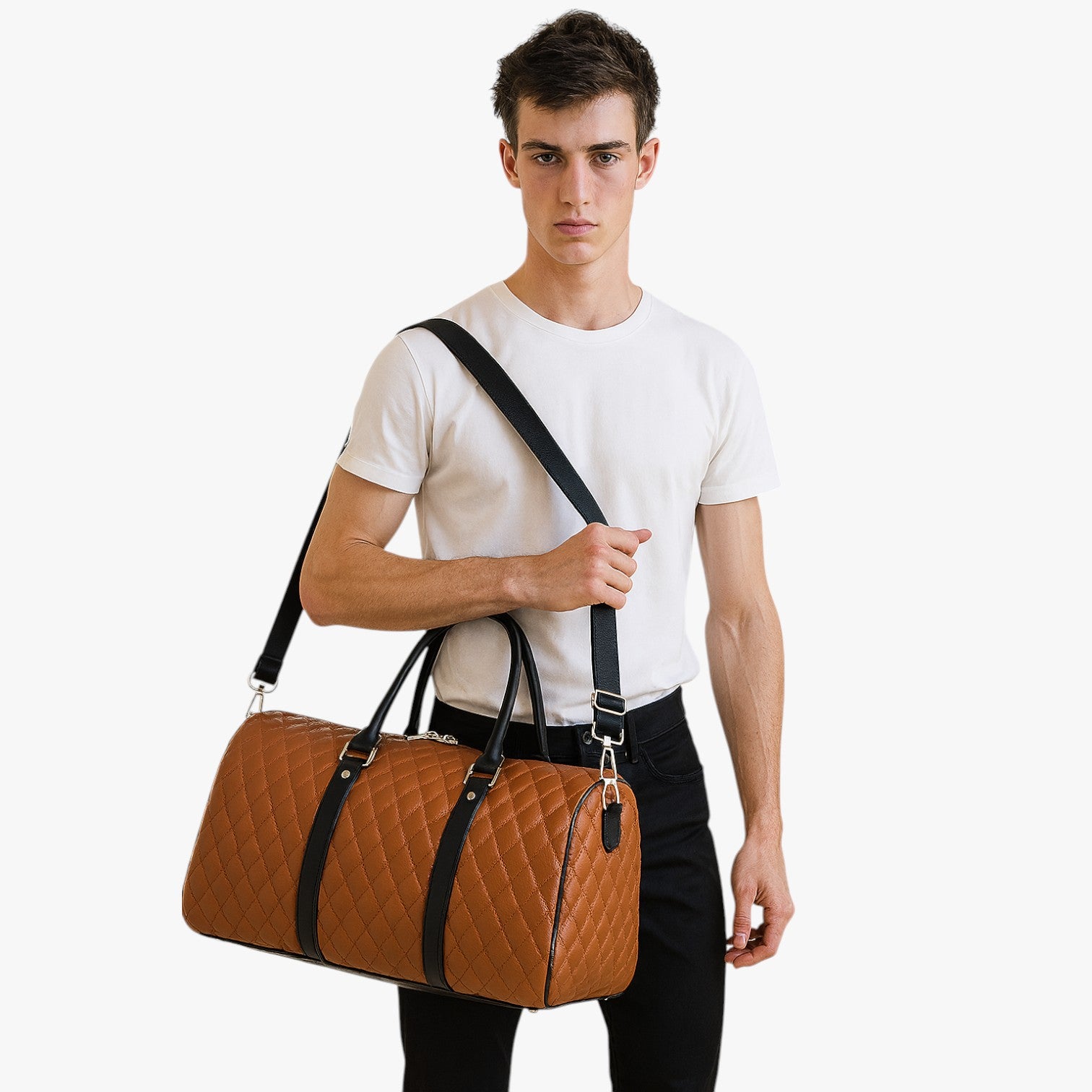 Jake | Borsa da weekend in pelle da uomo: elegante e spaziosa per ogni viaggio - - Bags mens bag Travel Bags - Concept Palermo