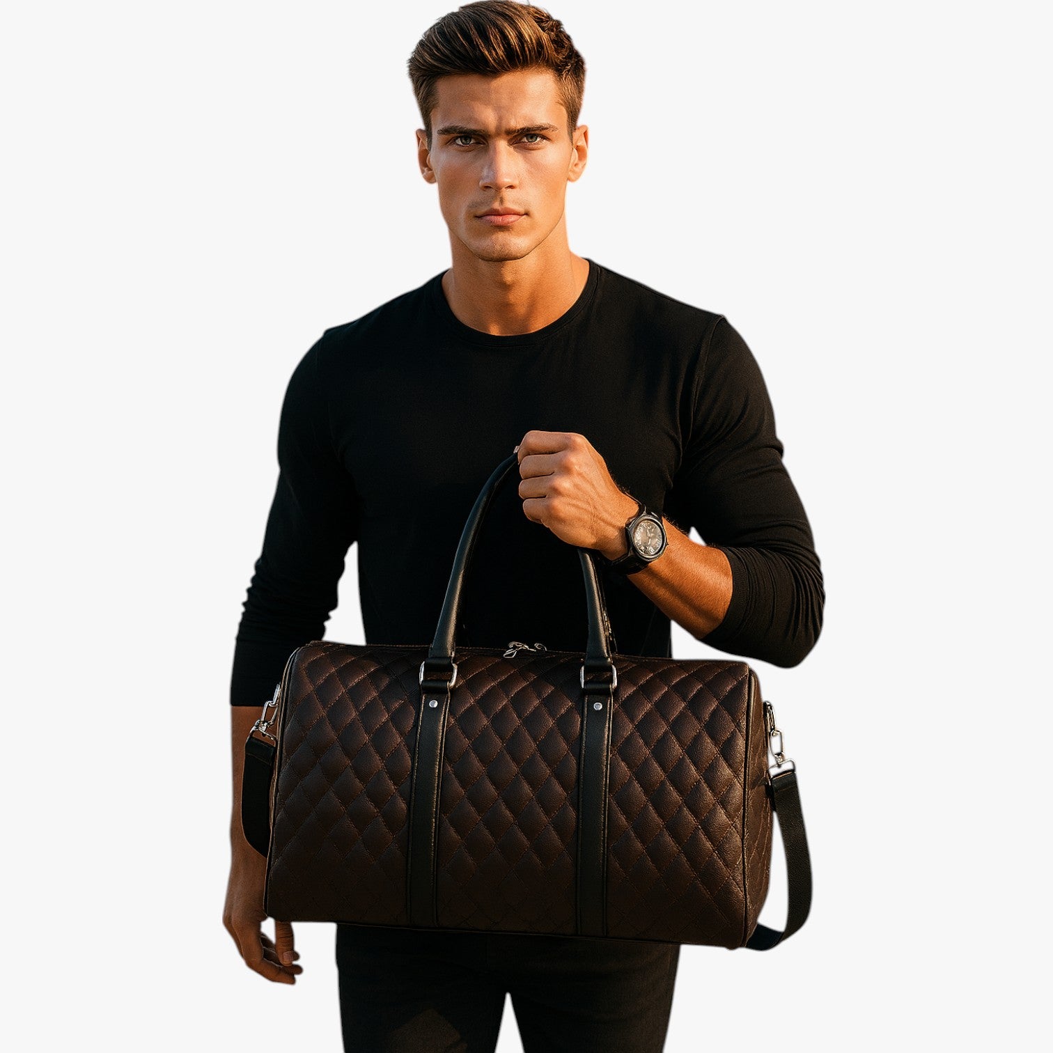 Jake | Borsa da weekend in pelle da uomo: elegante e spaziosa per ogni viaggio - - Bags mens bag Travel Bags - Concept Palermo