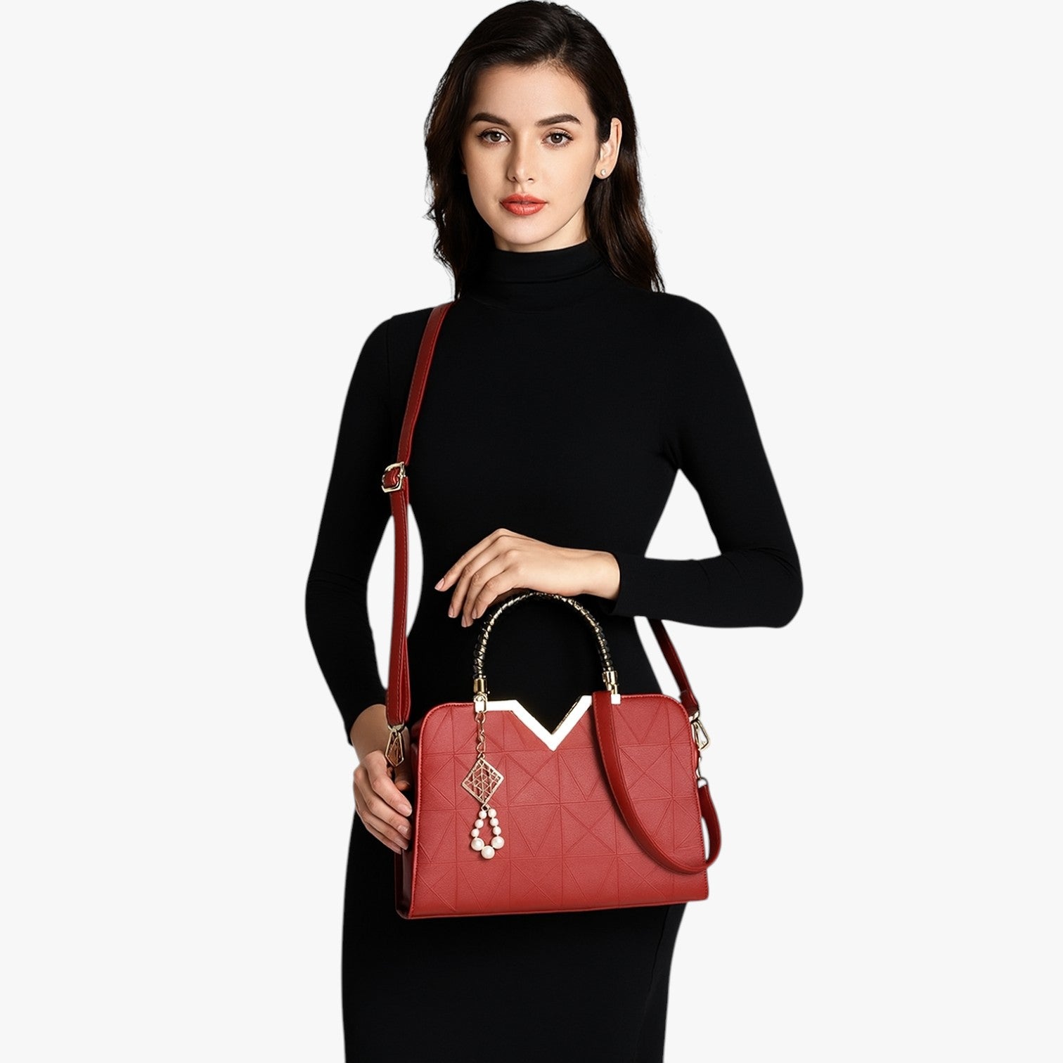 Pamela | Autumn Chic - Elegante borsa con cerniera e perle - - Bags women bags Women's handbags - Concept Palermo