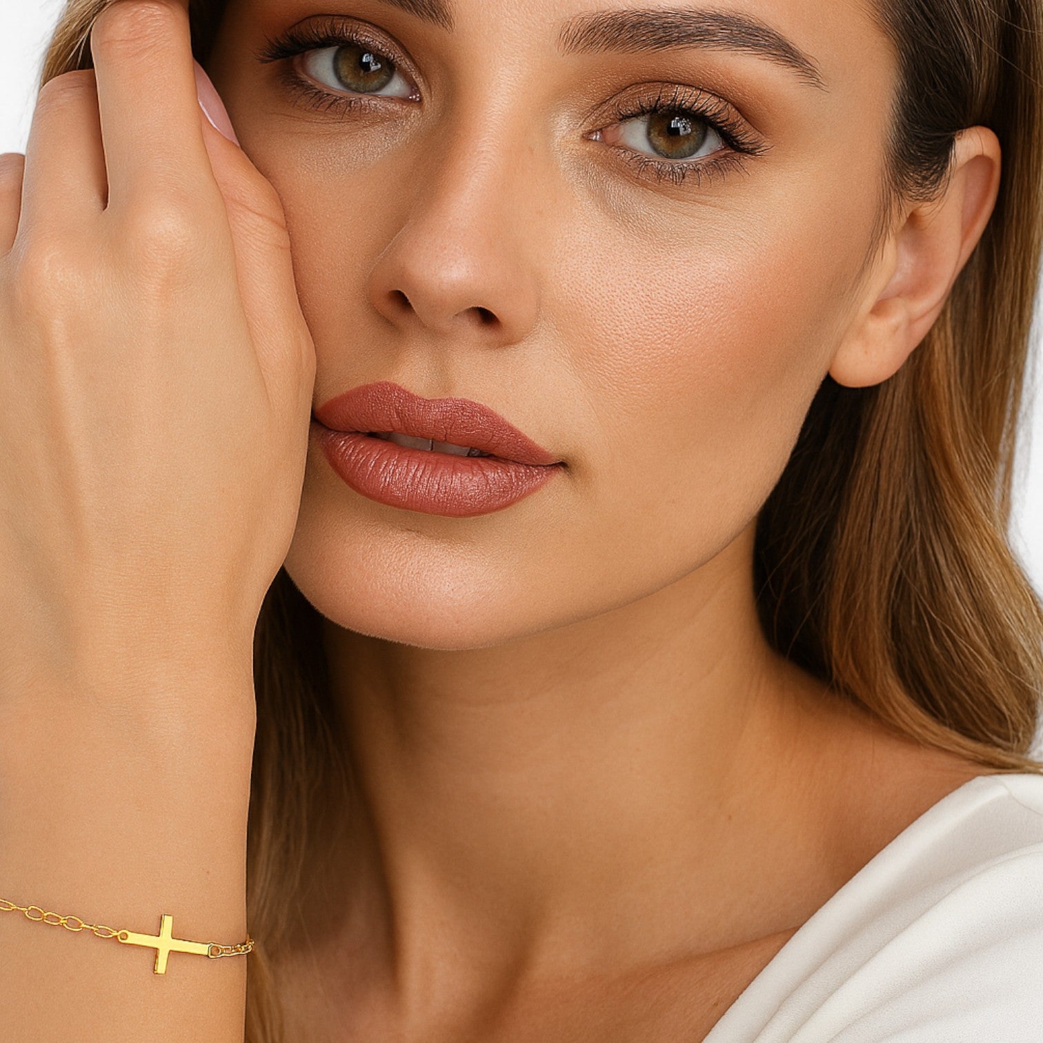 Elisa | Bracciale con Croce in Acciaio – Eleganza Resistente all’Acqua - - BRACELET BRACELET FOR WOMEN BRACELETS bracelets for women women bracelets - Concept Palermo