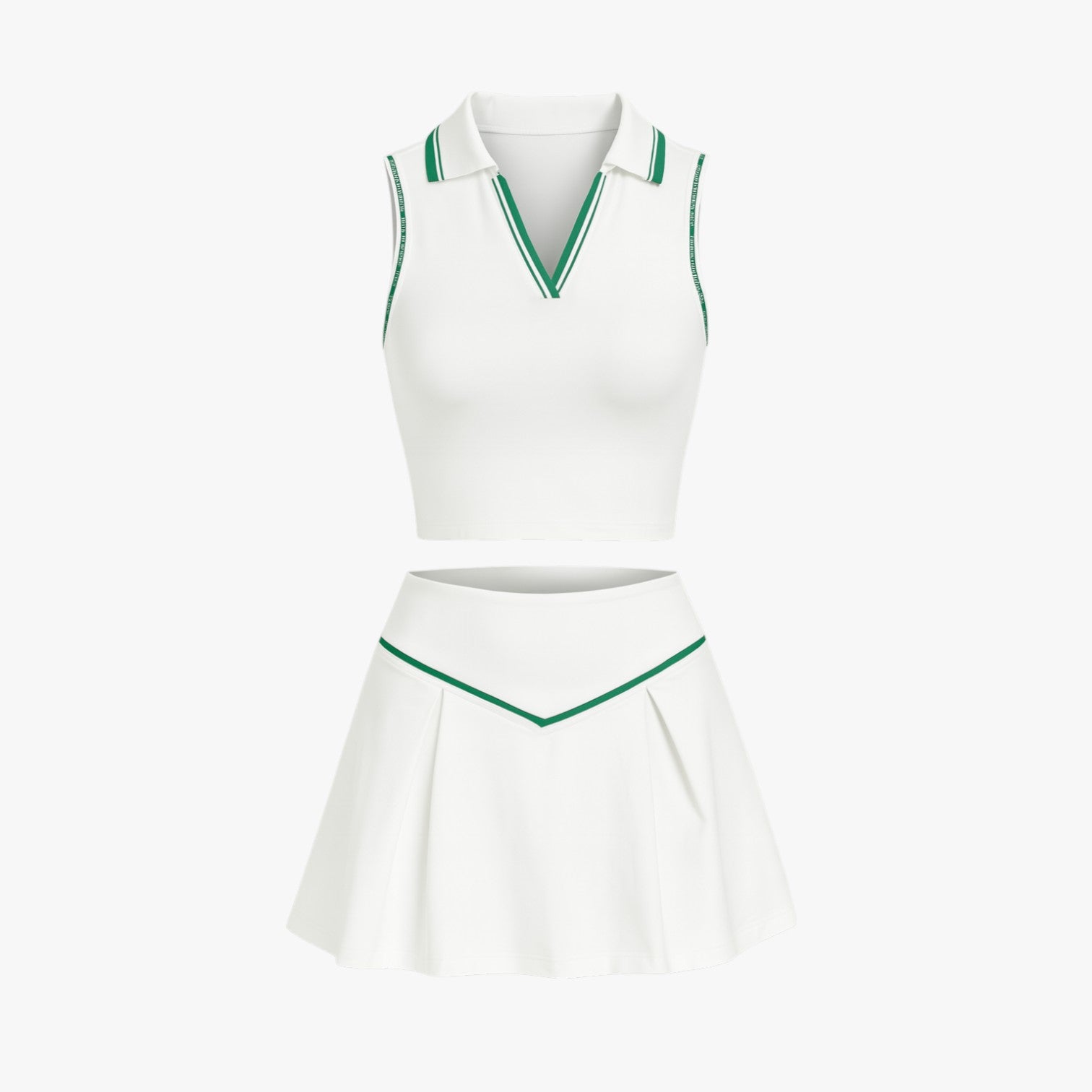 Monique | Stile e supporto – Completo da tennis da donna in 2 pezzi con top imbottito - Bianco - clothes women clothes women set clothes women sportswear - Concept Palermo