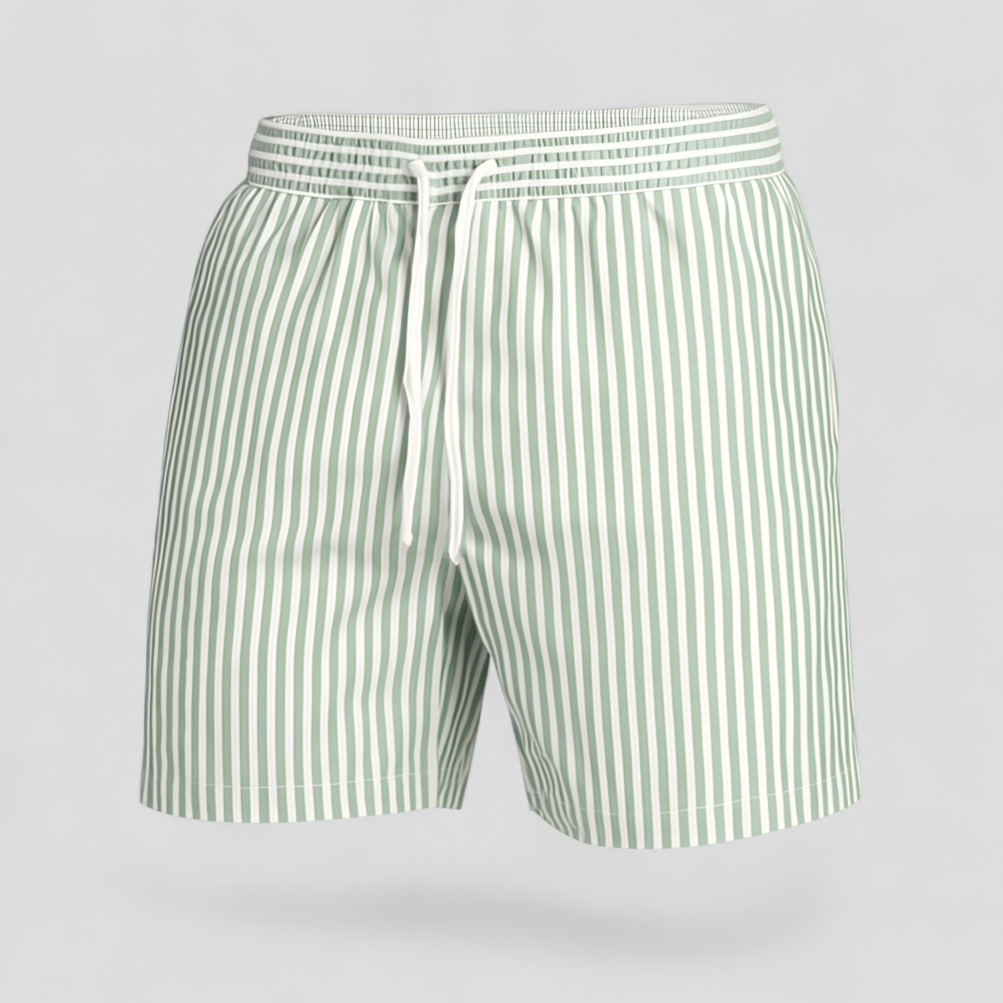 Nico | Costume Uomo Stripes Confortevole Estivo - Verde - abbigliamento piscina costumi a righe costumi da bagno uomo costumi da mare costumi da spiaggia costumi estivi moda estiva shorts da bagno stile marittimo tessuto ad asciugatura rapida - Concept Palermo