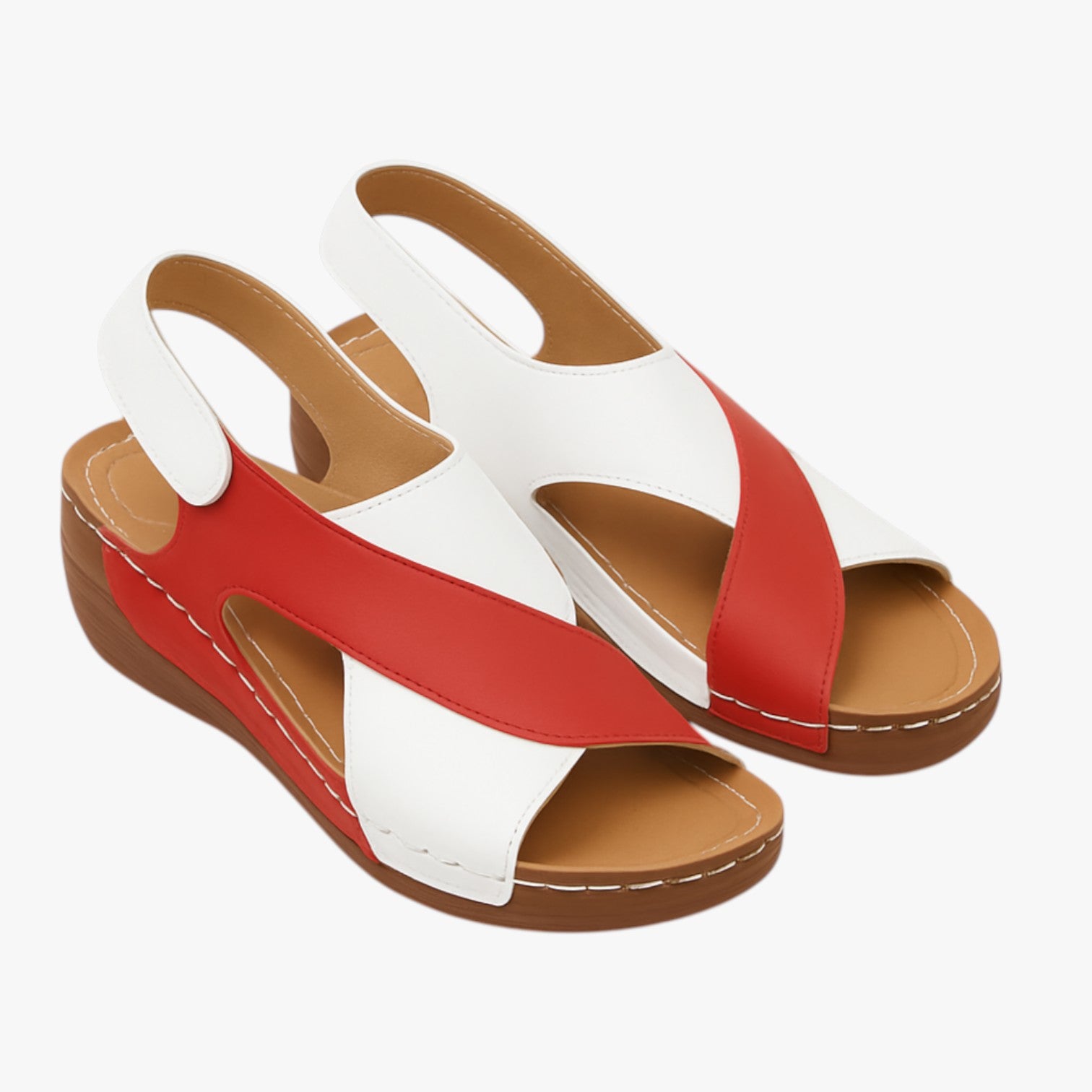 Rachelle | Comodità estiva con stile - Sandali con zeppa morbidi e leggeri - Rosso - breathable sandals casual sandals fashion sandals womens sandal - Concept Palermo