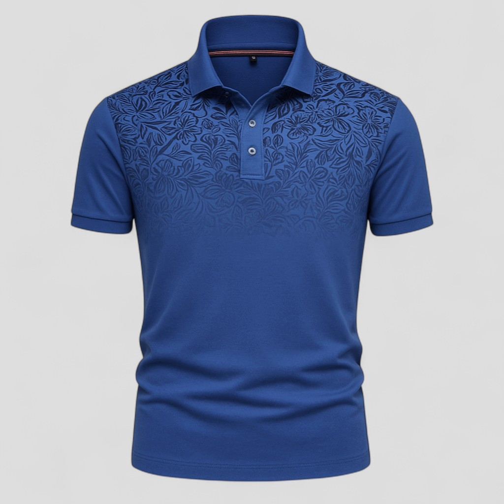 Fabio | Polo Uomo Manica Corta Estiva Stile Gradiente - JeansBlu - abbigliamento casual uomo camicia estiva polo comfort e traspirabilità polo cotone misto polo estiva uomo polo lavabile in lavatrice polo maniche corte polo moda estate polo stampa gradiente polo trendy - Concept Palermo