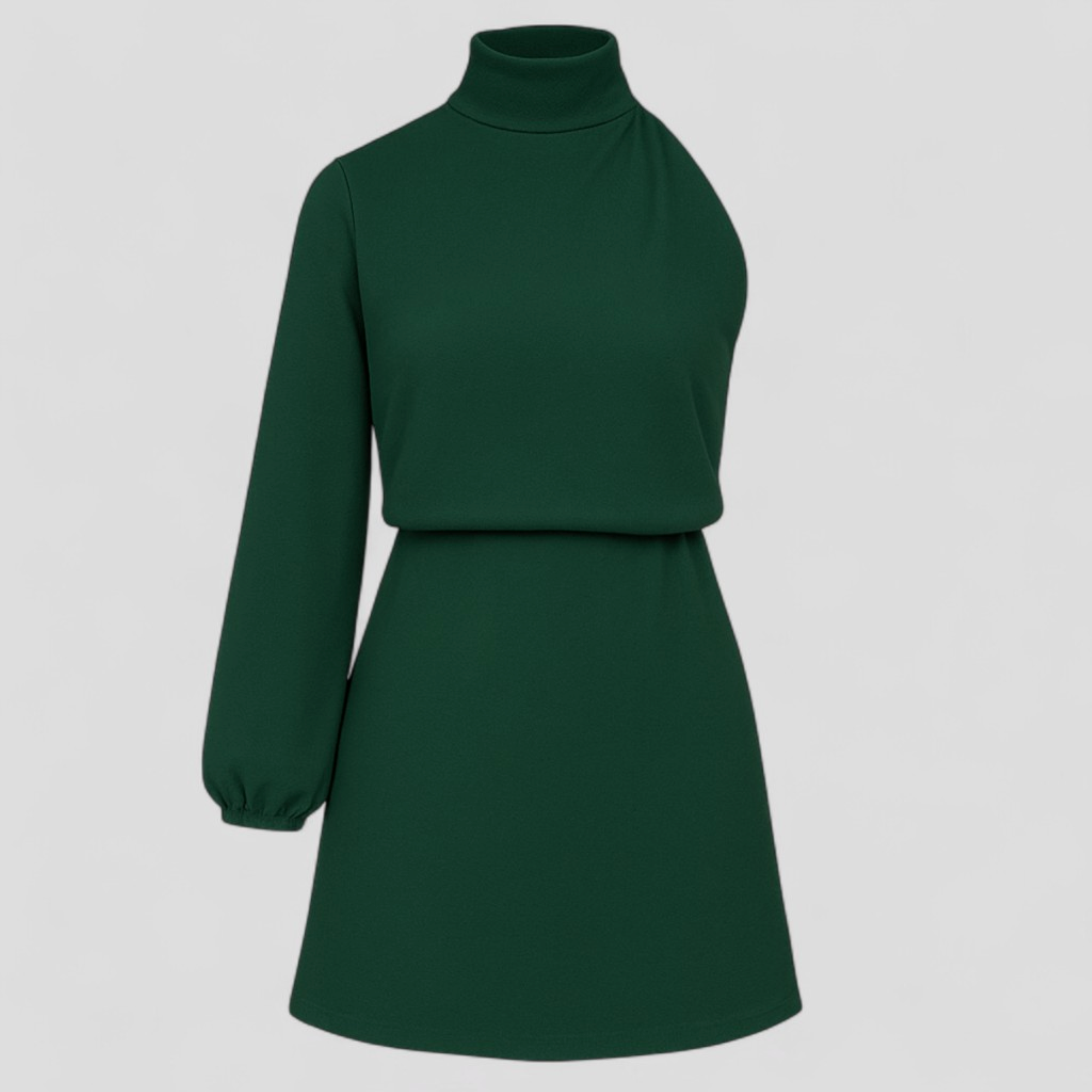 Merzia | Abito monospalla in poliestere – Eleganza con un tocco moderno - Verde smeraldo - AI Dresses Sale - Concept Palermo