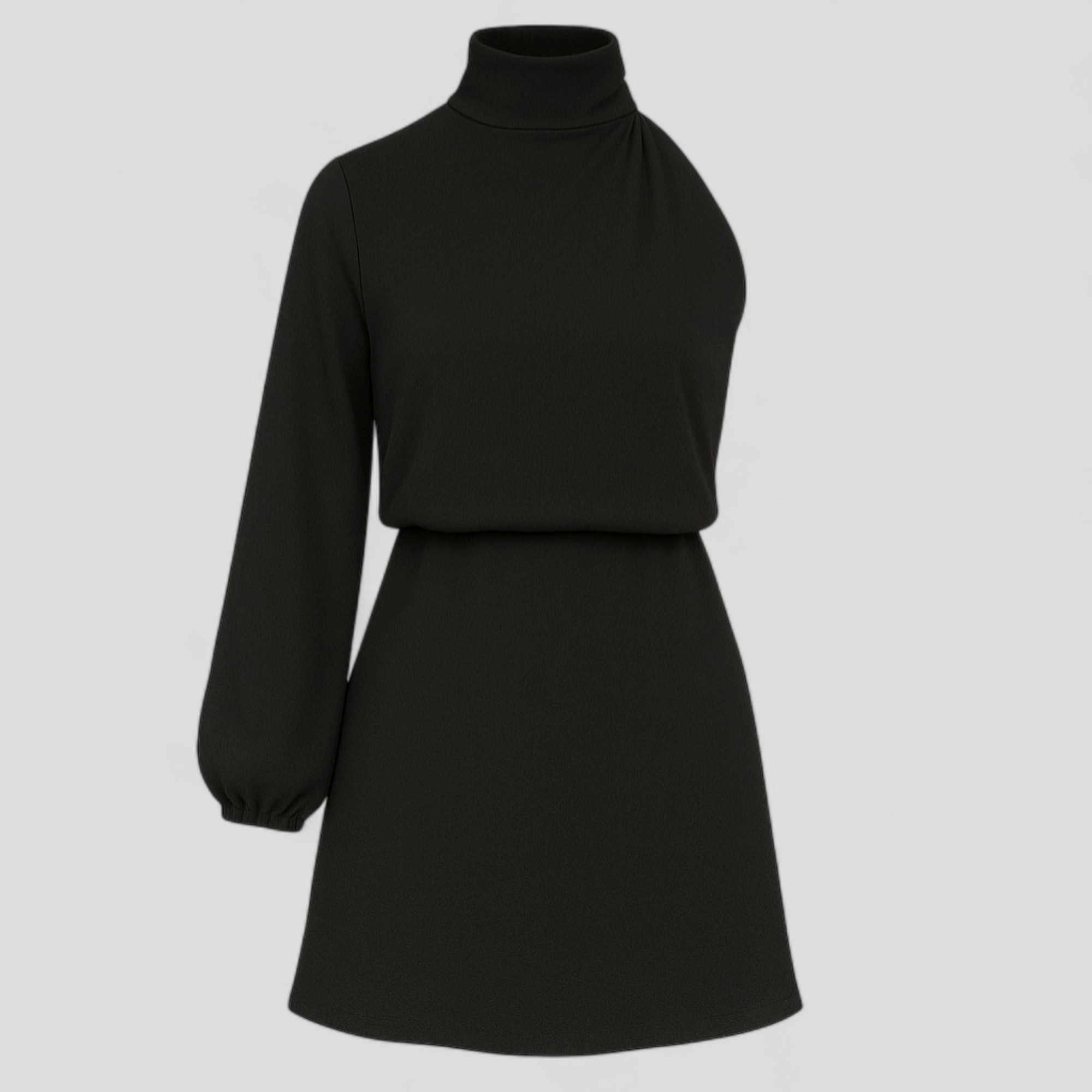 Merzia | Abito monospalla in poliestere – Eleganza con un tocco moderno - Nero - AI Dresses Sale - Concept Palermo