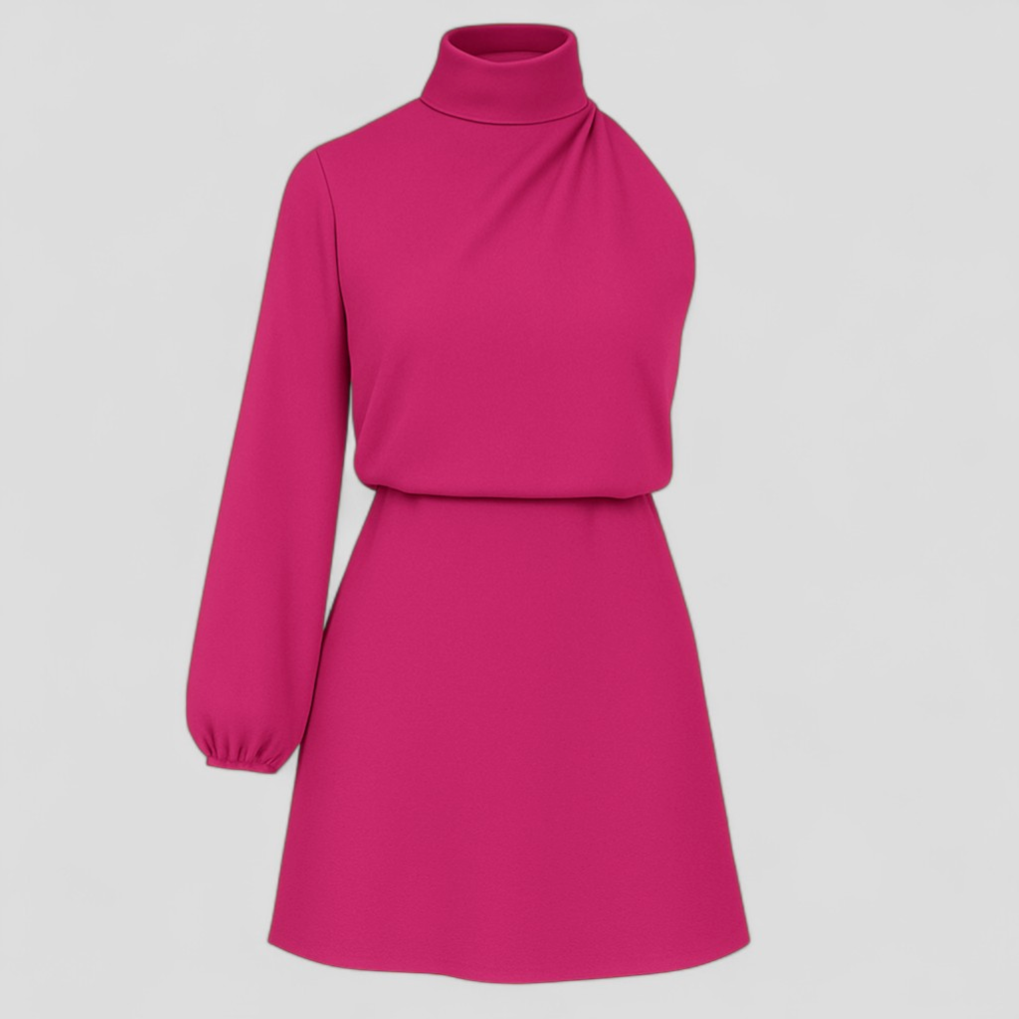 Merzia | Abito monospalla in poliestere – Eleganza con un tocco moderno - Rosa - AI Dresses Sale - Concept Palermo