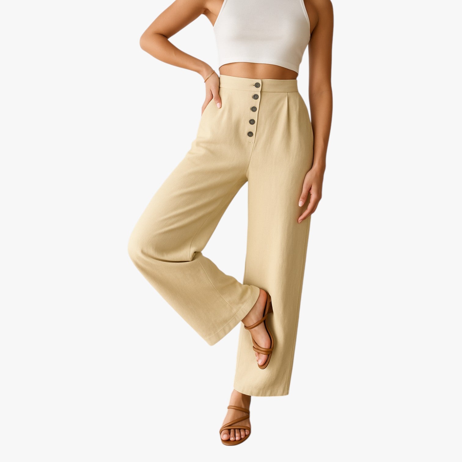 Vannesa | Pantaloni estivi da donna - Freschi, comodi e antipiega in lino e cotone - - linen pants pants pants for women women pants - Concept Palermo