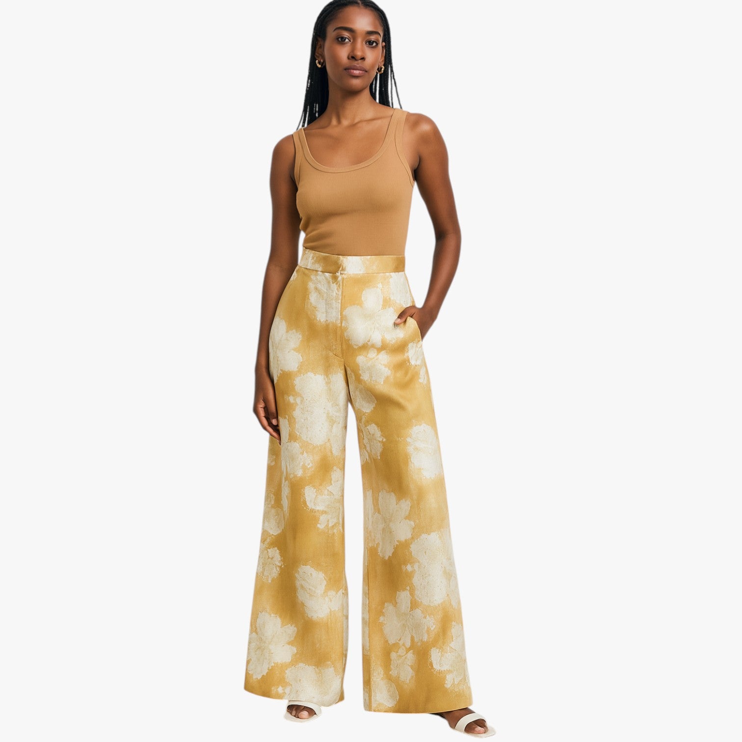 Ysabelle | Pantaloni dritti con stampa floreale romantica - - clothing long pants mid waist non-stretch pants pants for women regular fit women women pants woven fabric - Concept Palermo