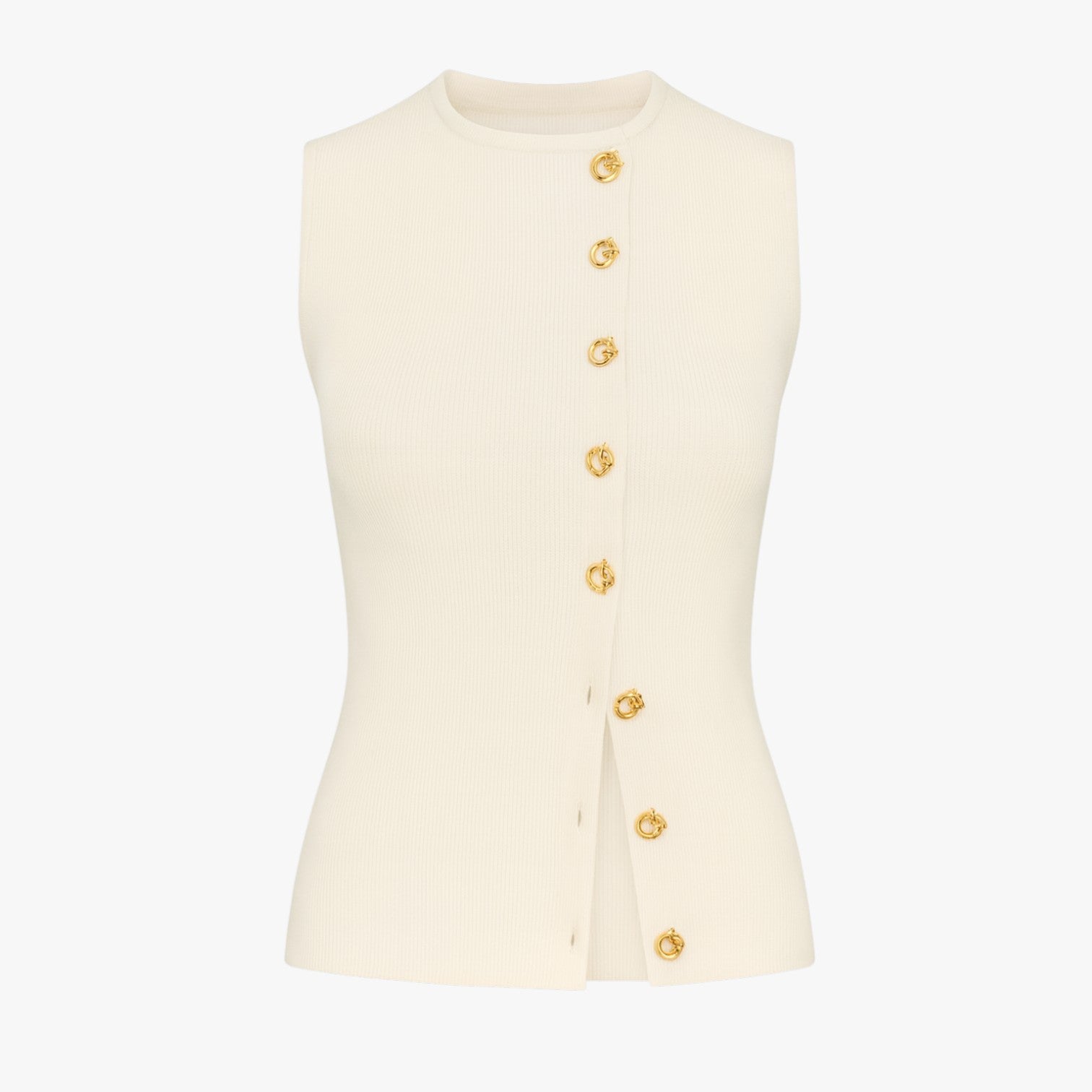Agnes | Gilet con bottoni asimmetrici - Bianco Off-White - regular fit slight stretch spring summer sweaters & cardigans women women clothes yellow - Concept Palermo