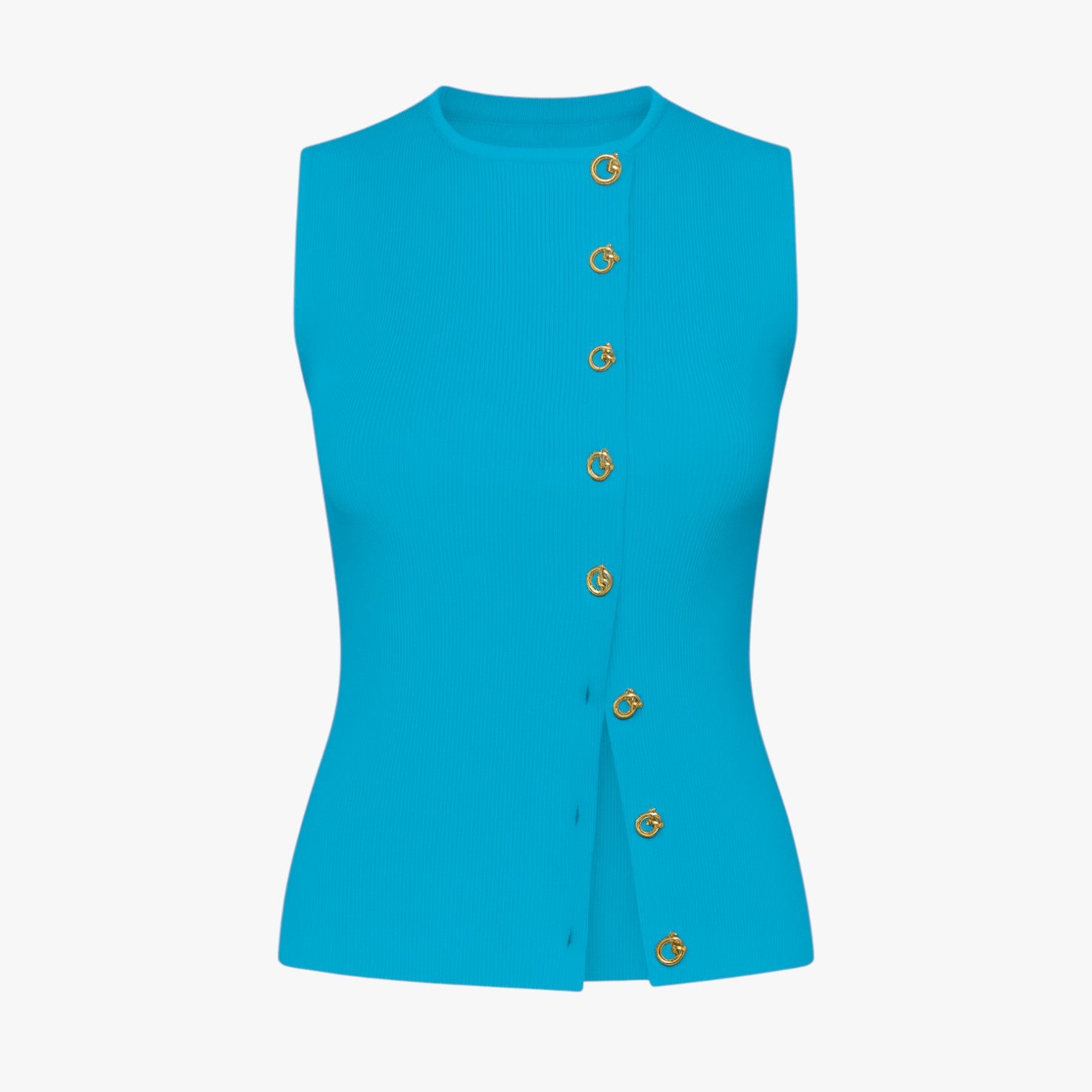 Agnes | Gilet con bottoni asimmetrici - Blu - regular fit slight stretch spring summer sweaters & cardigans women women clothes yellow - Concept Palermo