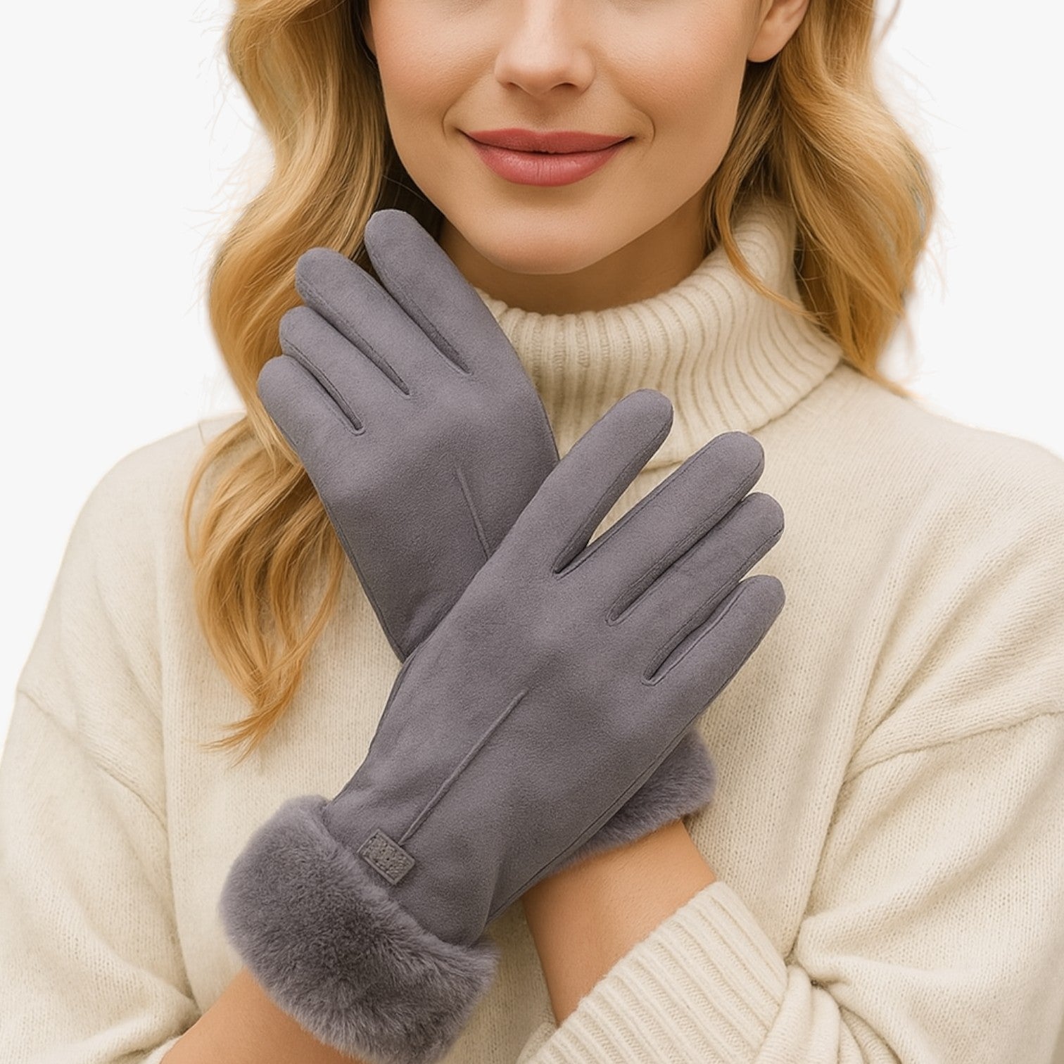 Esther | Guanti Invernali Donna Caldi in Peluche Touchscreen Antivento - - gloves winter gloves - Concept Palermo