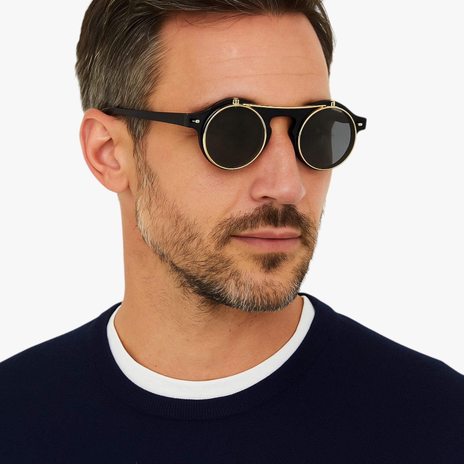 Zain | Occhiali da Sole Retrò Unisex Doppia Lente Flip & Protezione UV Punk - - Fashion Sunglasses mens sunglasses Sunglasses - Concept Palermo