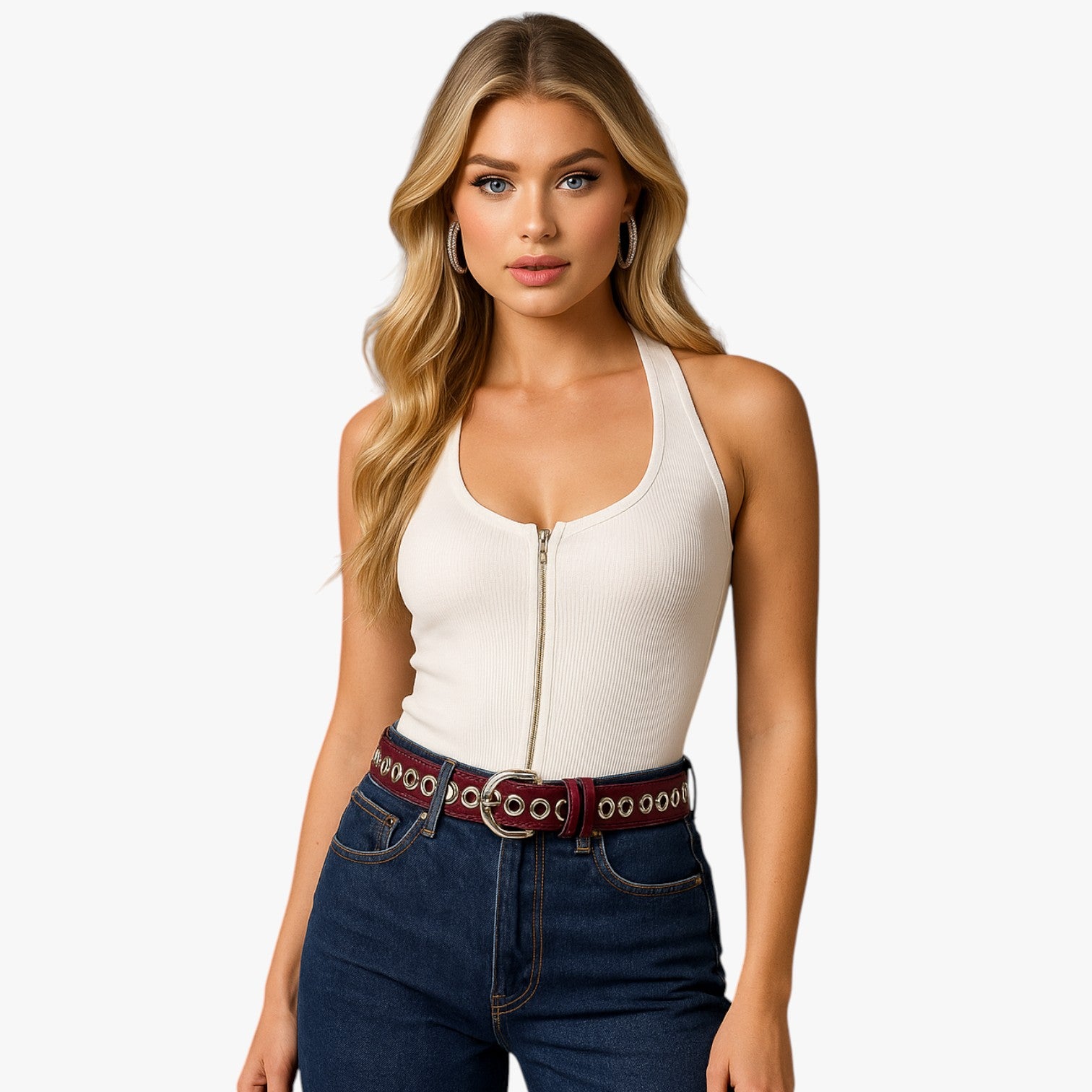 Emelia | Fascia vita punk in pelle Y2K con fibbia a spillo - - Belts waist belt for women Womens belt - Concept Palermo