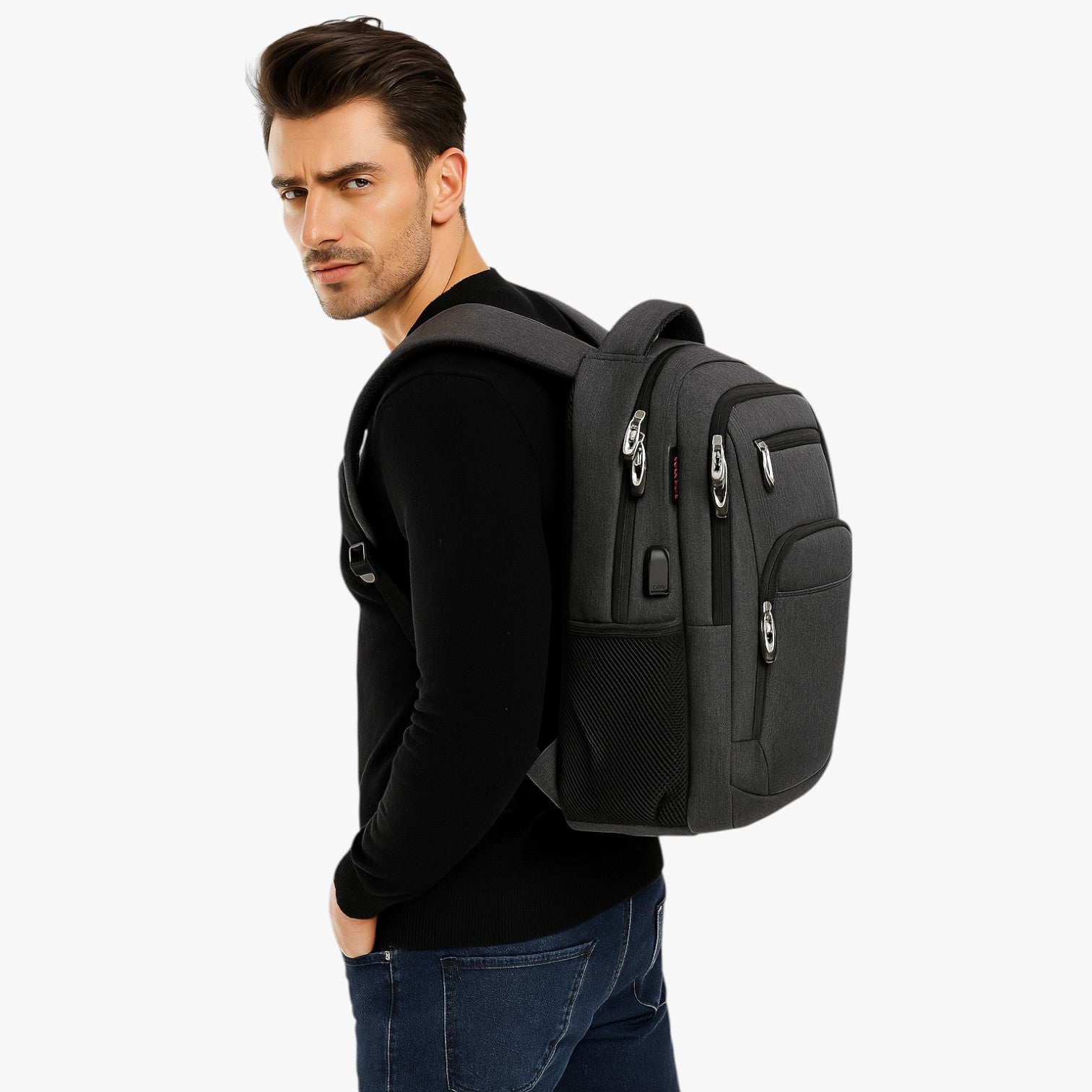 Charlie | Zaino Impermeabile Multiuso con Porta USB Grande Capacità per Viaggi e Lavoro - - bag Bags bags for men mens bag - Concept Palermo