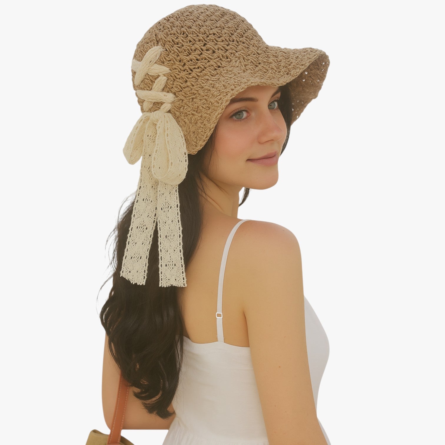 Elodie | Cappello da Spiaggia UV con Foro per Codino - - hat Hat for girls summer hat sun hat Sun Hats women hat - Concept Palermo