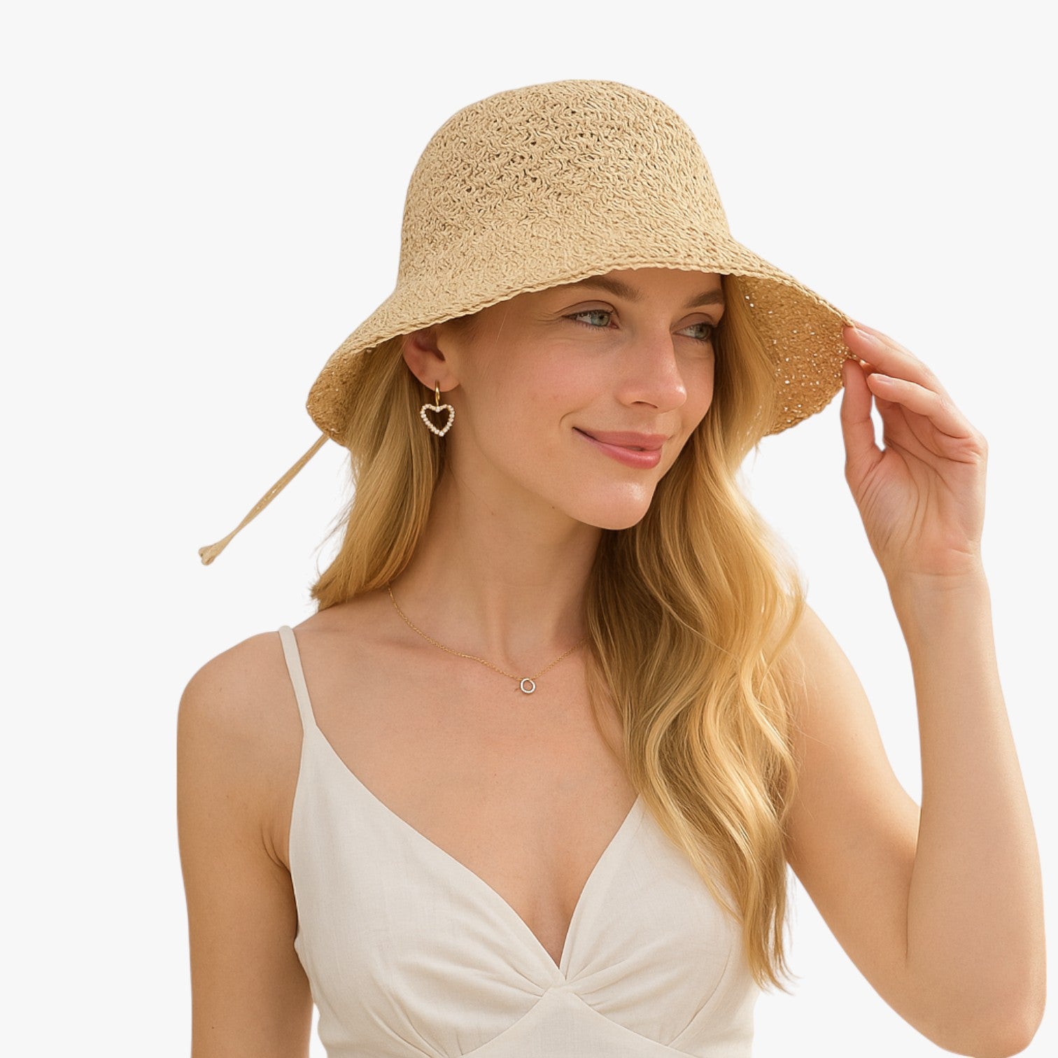 Elodie | Cappello da Spiaggia UV con Foro per Codino - - hat Hat for girls summer hat sun hat Sun Hats women hat - Concept Palermo