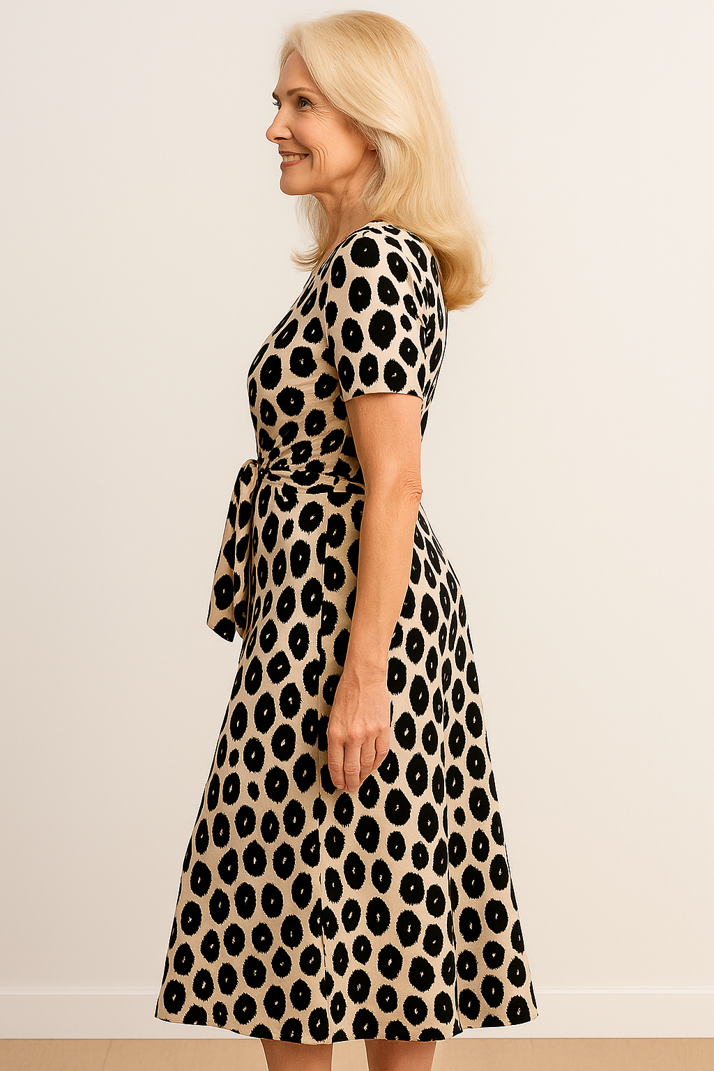 Almada | Abito Donna Elegante con Stampa Leopardata - - abbigliamento donna abito elegante abito lungo cintura regolabile fashion autunnale materiale morbido outfit serale stampa leopardata vestito con scollo a V vestito versatile - Concept Palermo