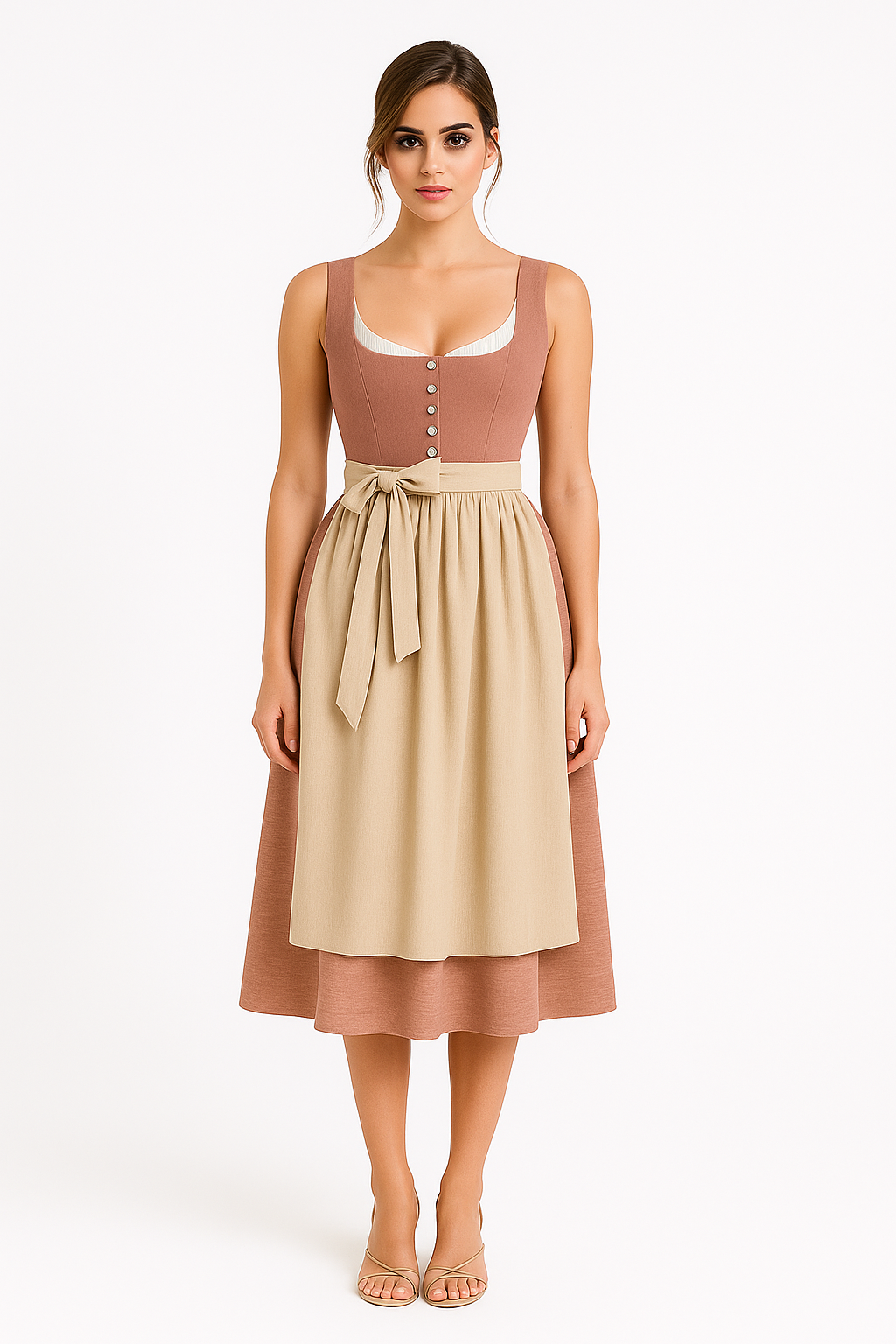 Palma | Vestito midi tradizionale con fiocco e dettagli retrò - - Frauen Kleider Summer - Concept Palermo
