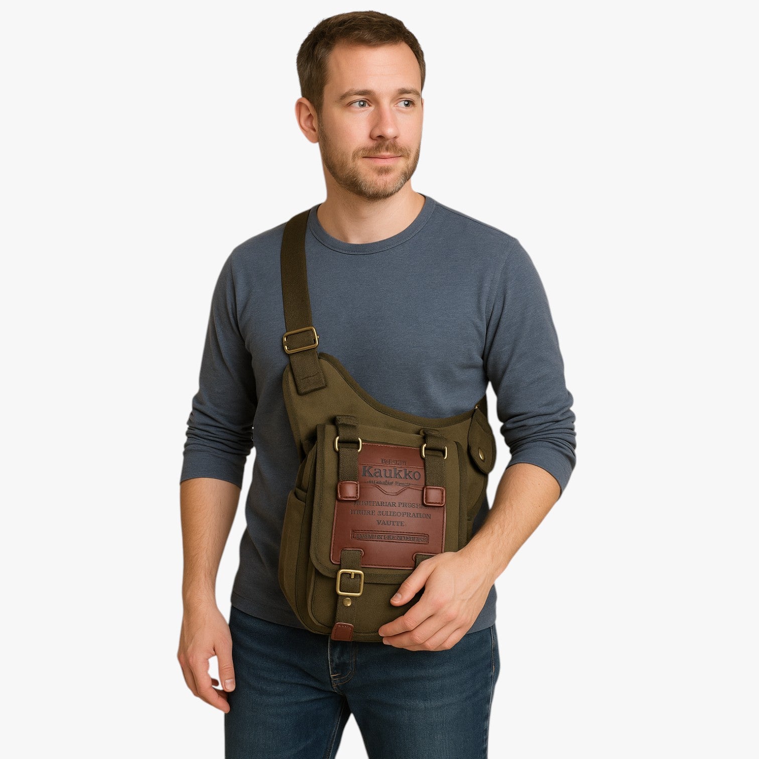 Adam | Borsa Messenger Uomo in Nylon Vintage Pratica, Leggera, Sempre con Te - - bag Bags bags for men Crossbody Bags mens bag Shoulder & Crossbody Bags - Concept Palermo