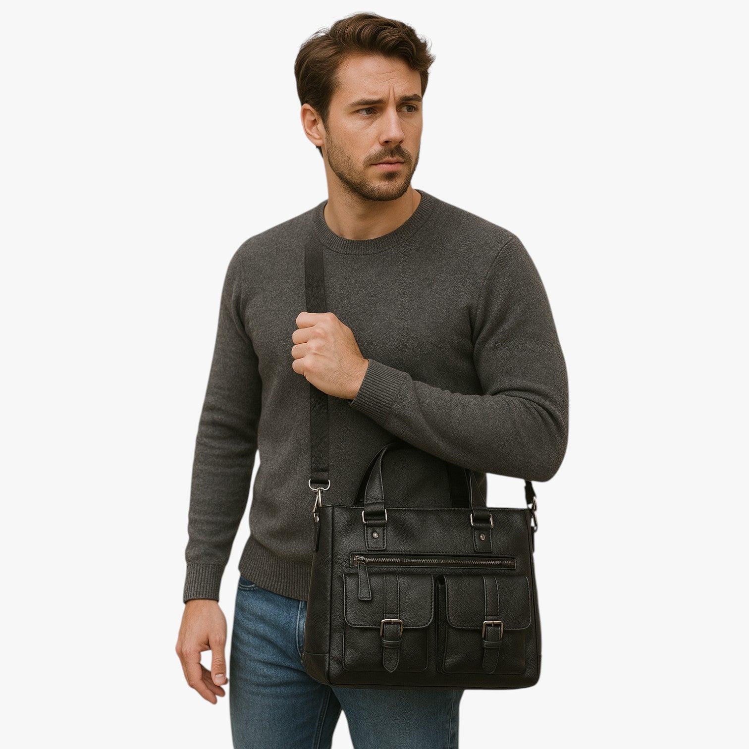 Jerry | Marsupio in pelle PU da spalla per lavoro e viaggio - - Bags bags for men Crossbody Bags mens bag - Concept Palermo