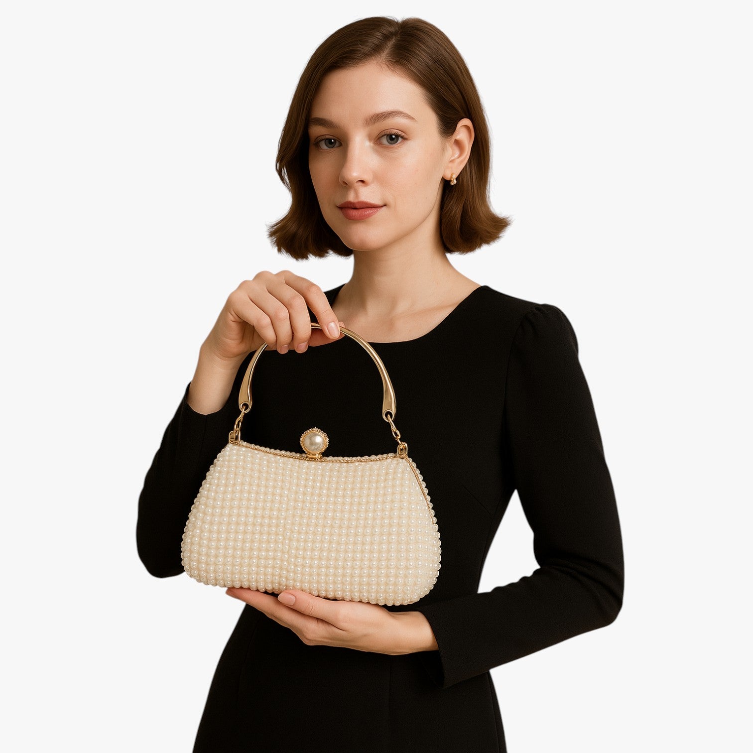 Aviana | Elegante borsa da sera in perle con manico a catena - - bag Bags handbags women bags Women's handbags - Concept Palermo