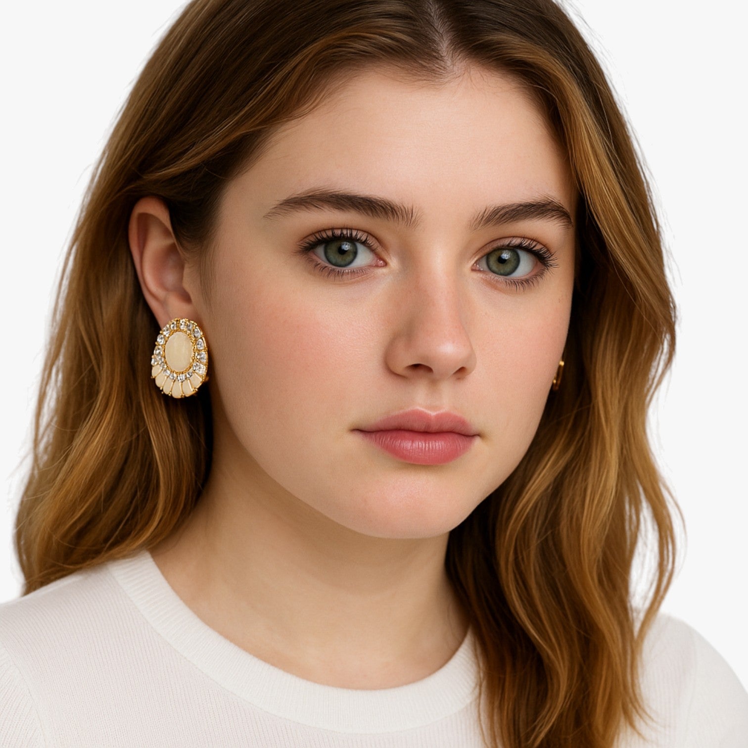 Thea | Eleganti orecchini pendenti in olio bianco - - EARRINGS Earrings for Women Girls New Fashion Earrings womens earring - Concept Palermo