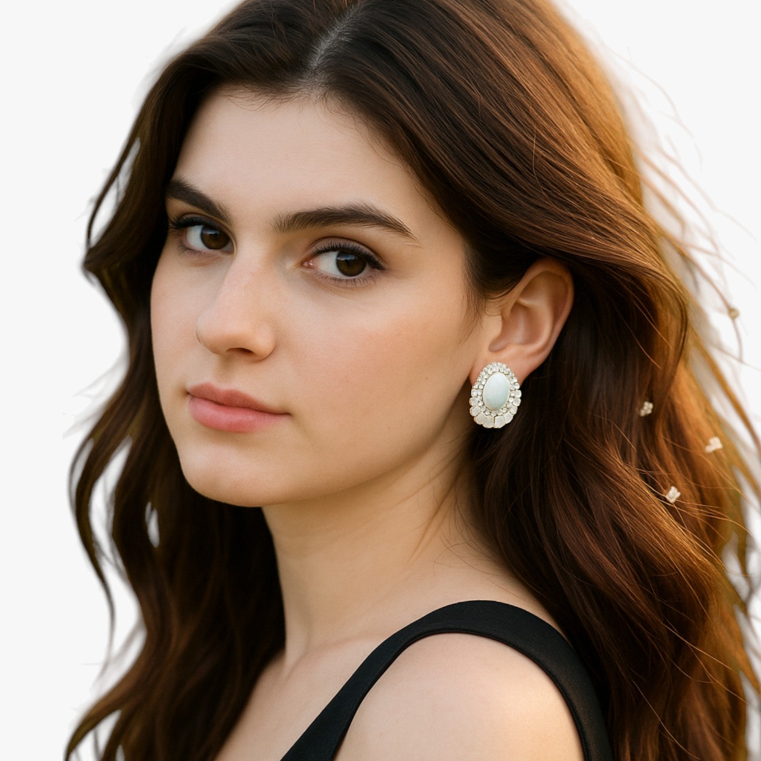 Thea | Eleganti orecchini pendenti in olio bianco - - EARRINGS Earrings for Women Girls New Fashion Earrings womens earring - Concept Palermo