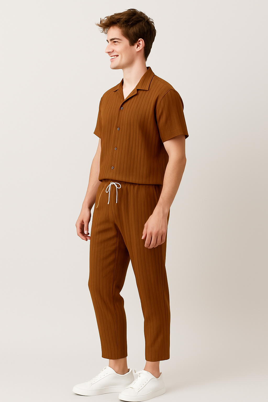 Chester | Completo composto da camicia a maniche corte con bottoni e pantaloni con coulisse abbinati - - suits suits and pants - Concept Palermo