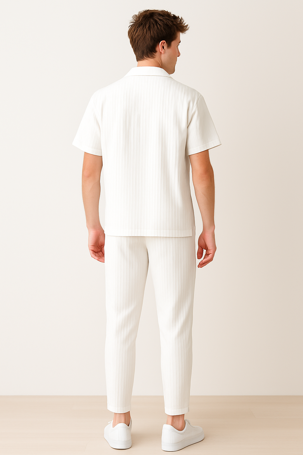 Chester | Completo composto da camicia a maniche corte con bottoni e pantaloni con coulisse abbinati - - suits suits and pants - Concept Palermo