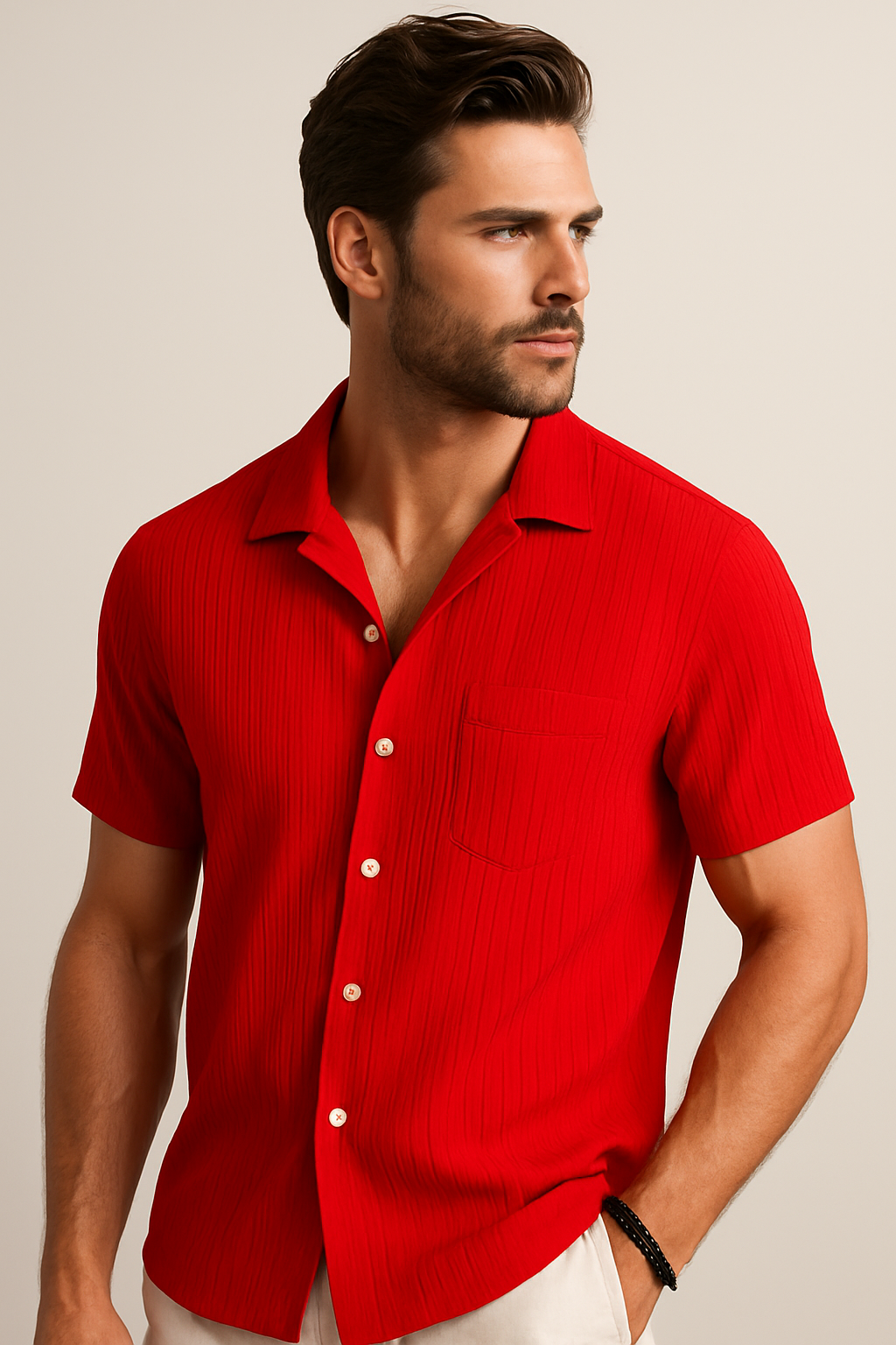 Marco | Camicia Estiva a Coste con Colletto Aperto - - men's polo men's polo shirt polo shirts & polos - Concept Palermo