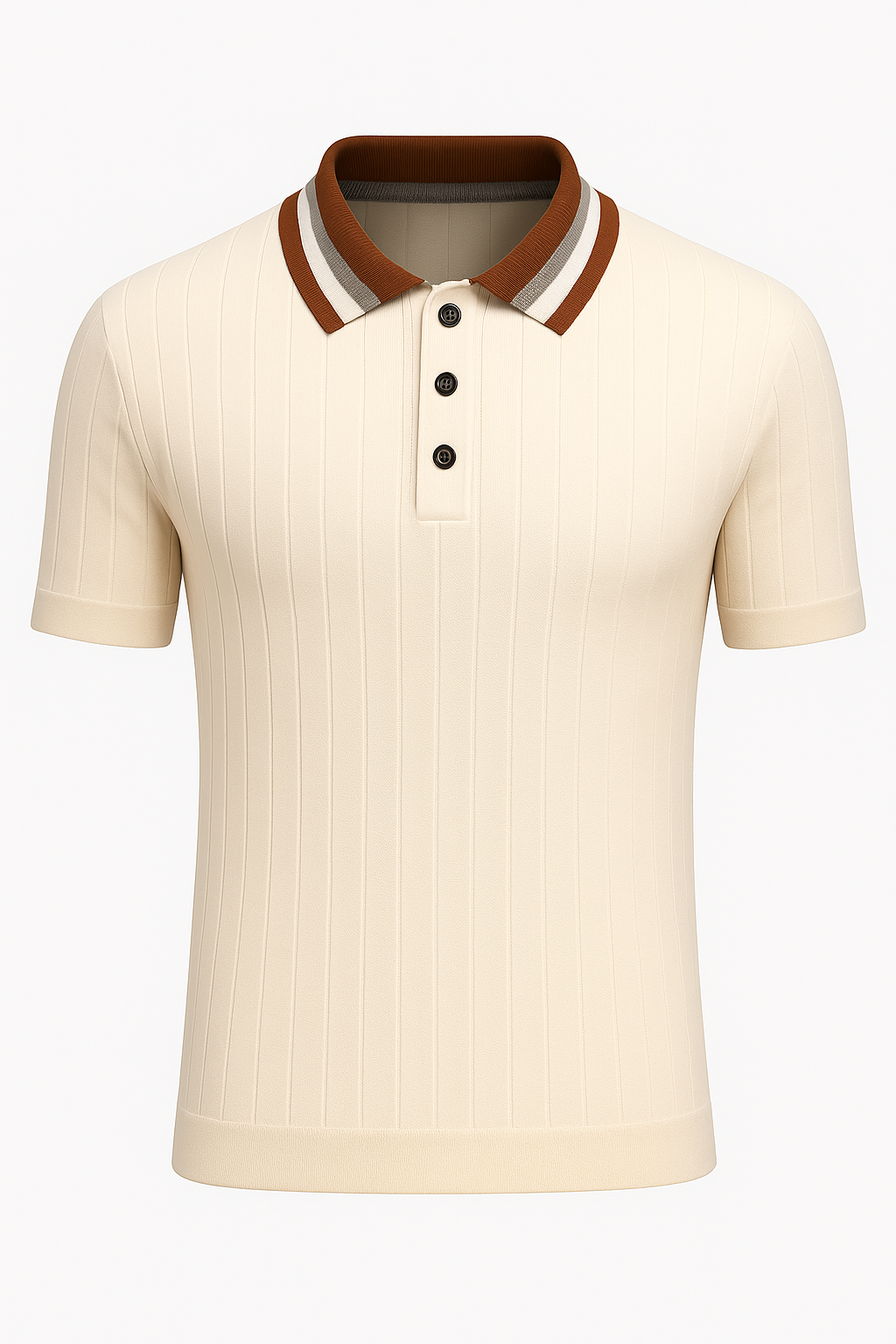 Dario | Polo a Costine con Colletto a Contrasto - Bianco - men's polo men's polo shirt shirts & polos - Concept Palermo