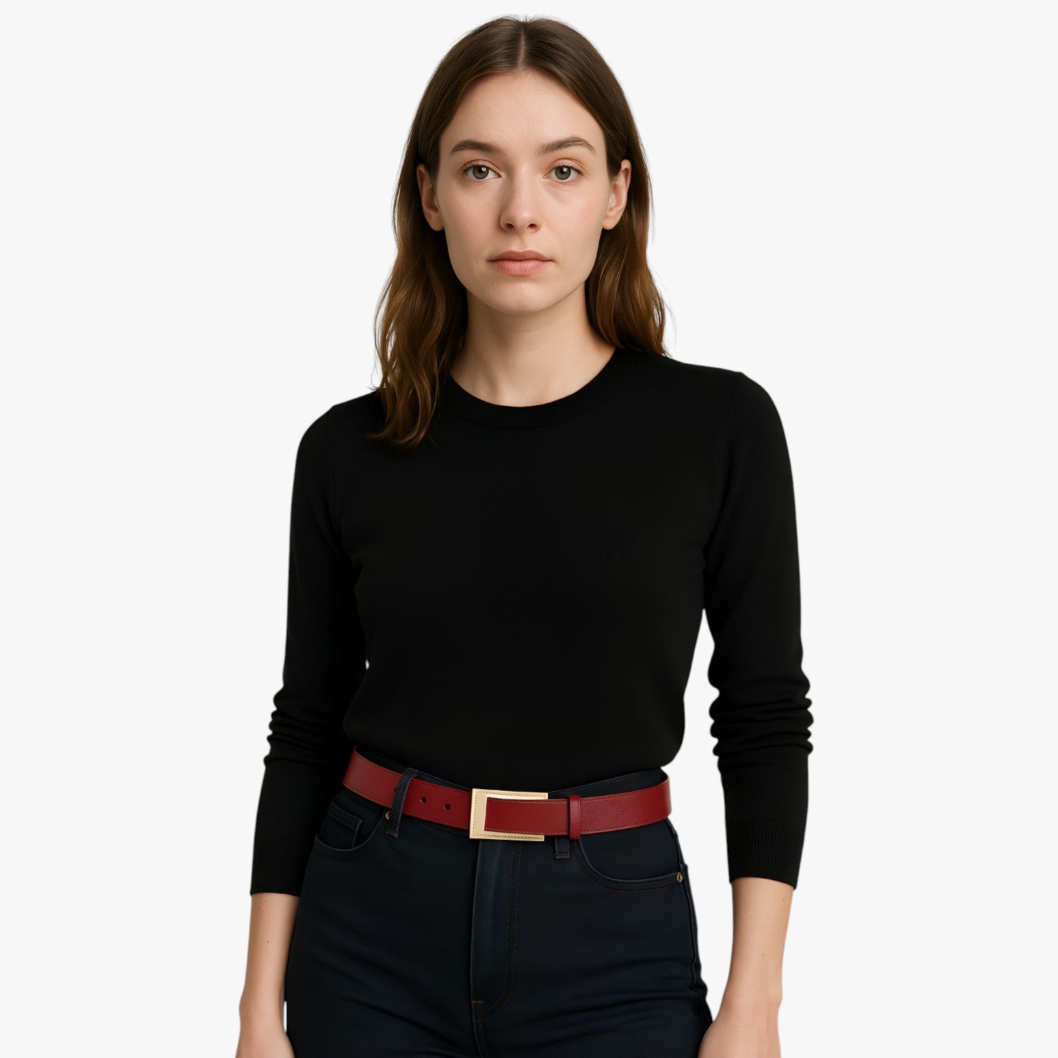 Blair | Cintura da donna in pelle autentica di alta qualità con fibbia dorata, cintura sottile per vestiti - - Belts waist belt for women Womens belt - Concept Palermo