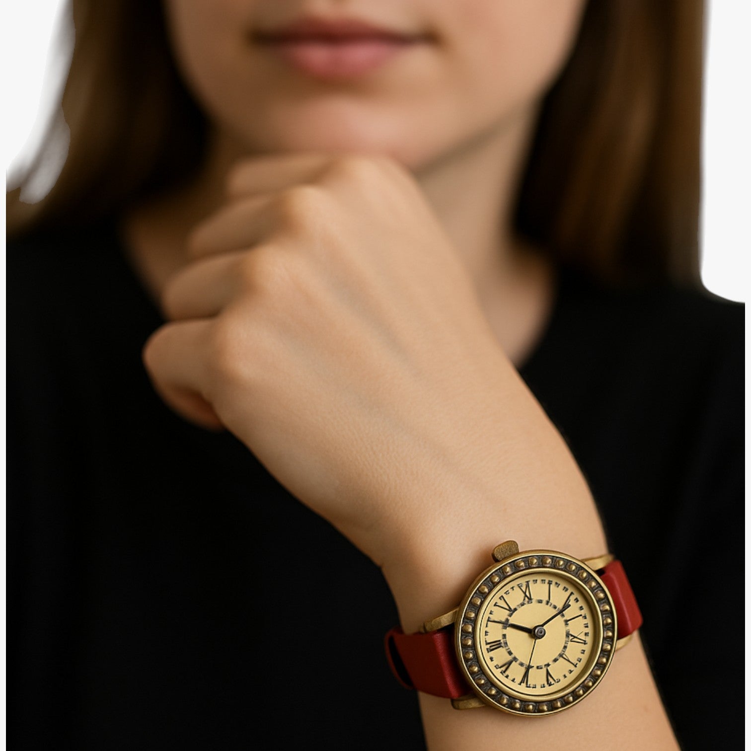 Laurel | Orologio vintage in pelle con quadrante romano - - female watch ladies watch watch watch for women watches - Concept Palermo