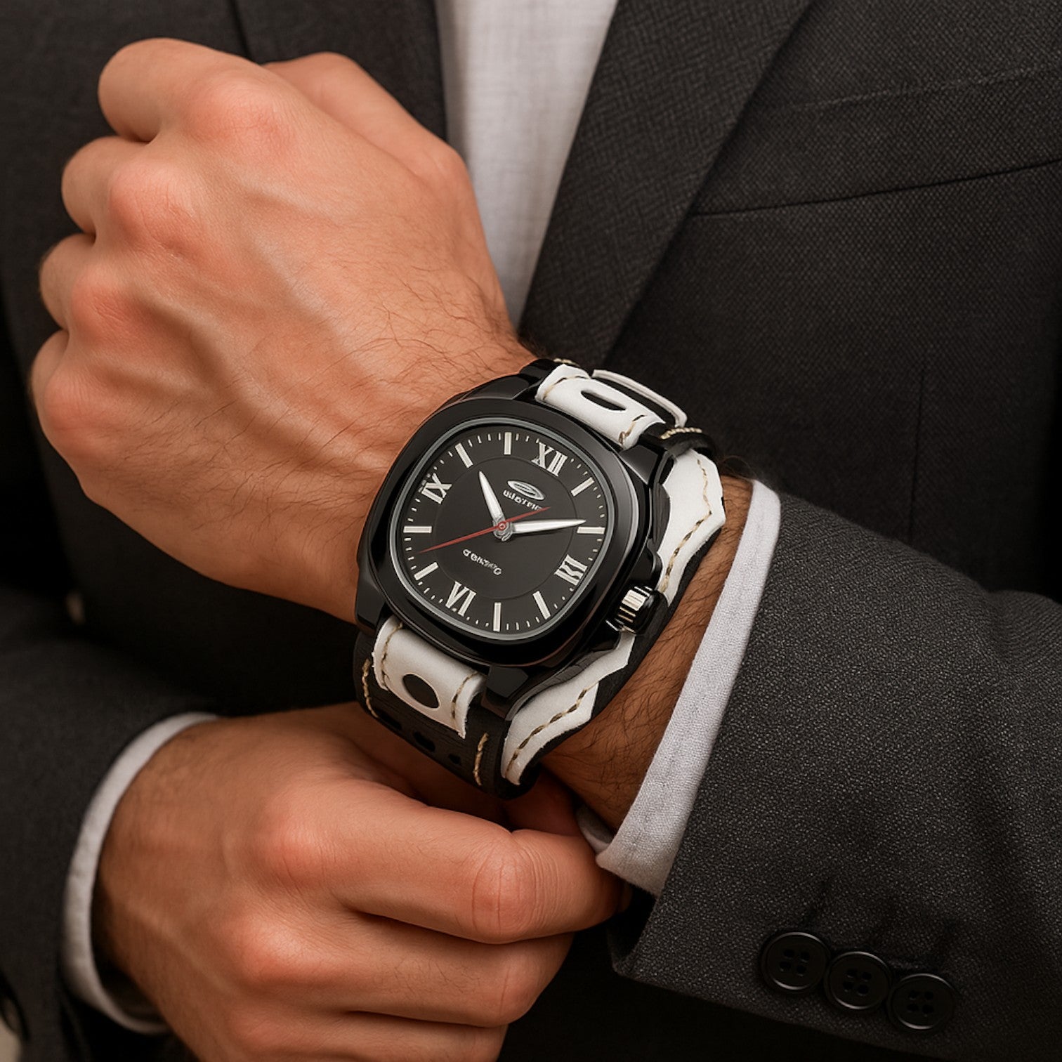Alden | Orologio da uomo quadrato grande con cinturino in vera pelle - - watch watch for men watches WATCHES FOR MEN - Concept Palermo