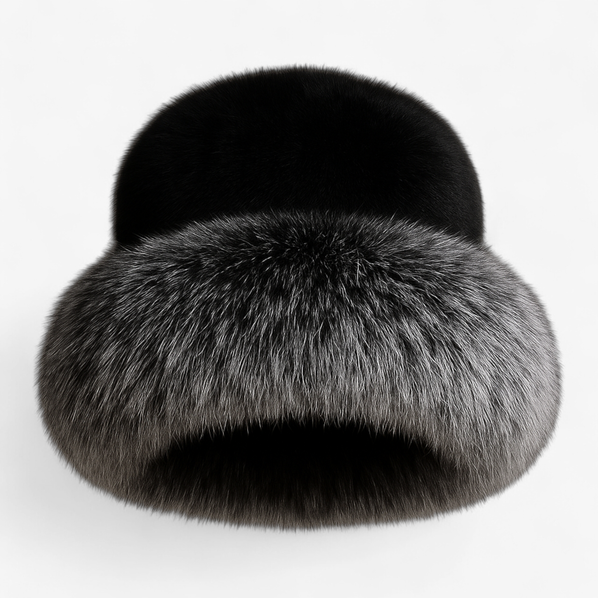 Elena | Cappello Donna Invernale in Pelliccia Elegante - Nero Ghiaccio - accessorio elegante berretto di lusso cappello caldo cappello da donna cappello di pelliccia cappello di visone cappello di volpe cappello fatto a mano cappello invernale moda inverno - Concept Palermo