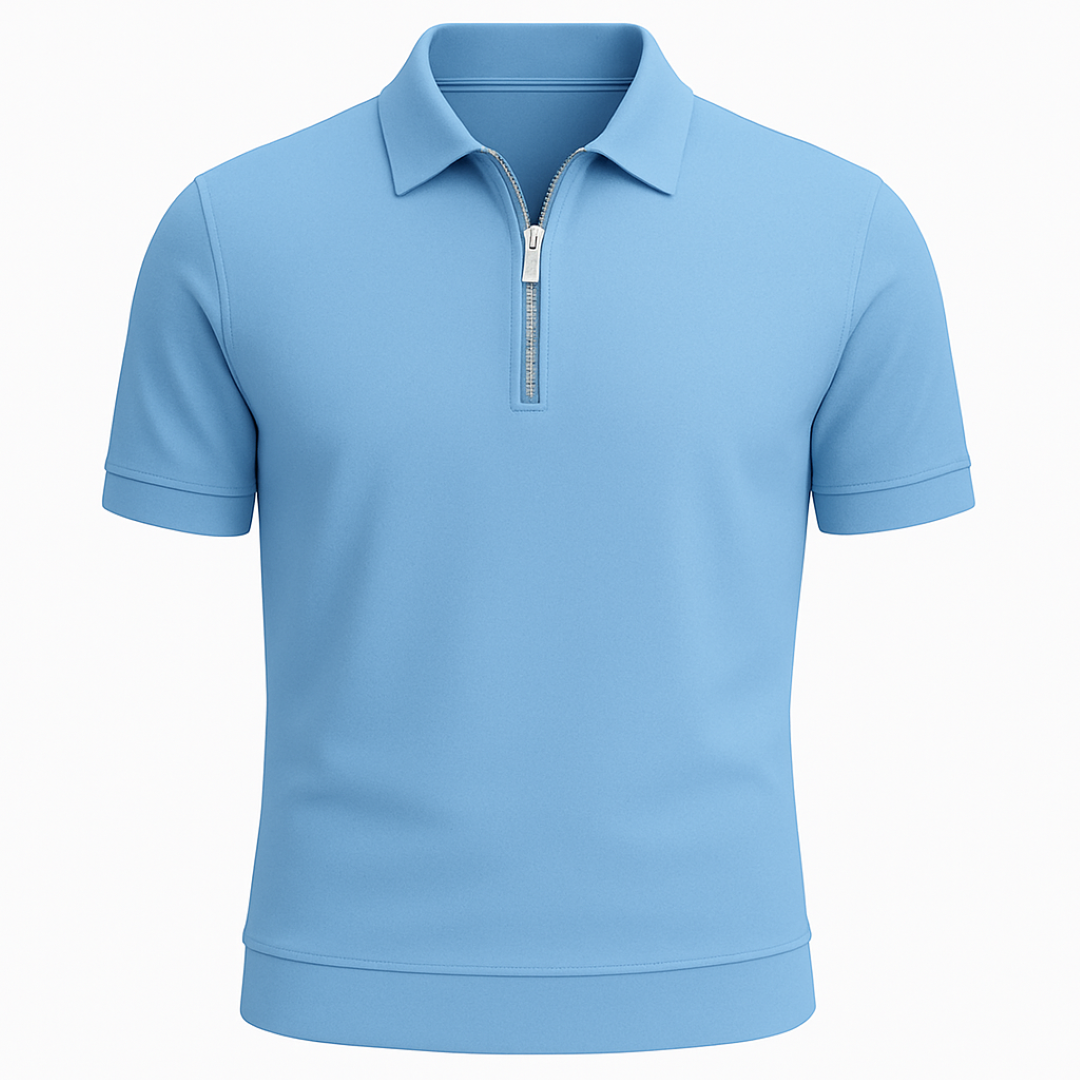Ruben | Zip Polo – Linea pulita e taglio moderno - Blu - heren Heren kleding newfarro oud shirts & polos - Concept Palermo