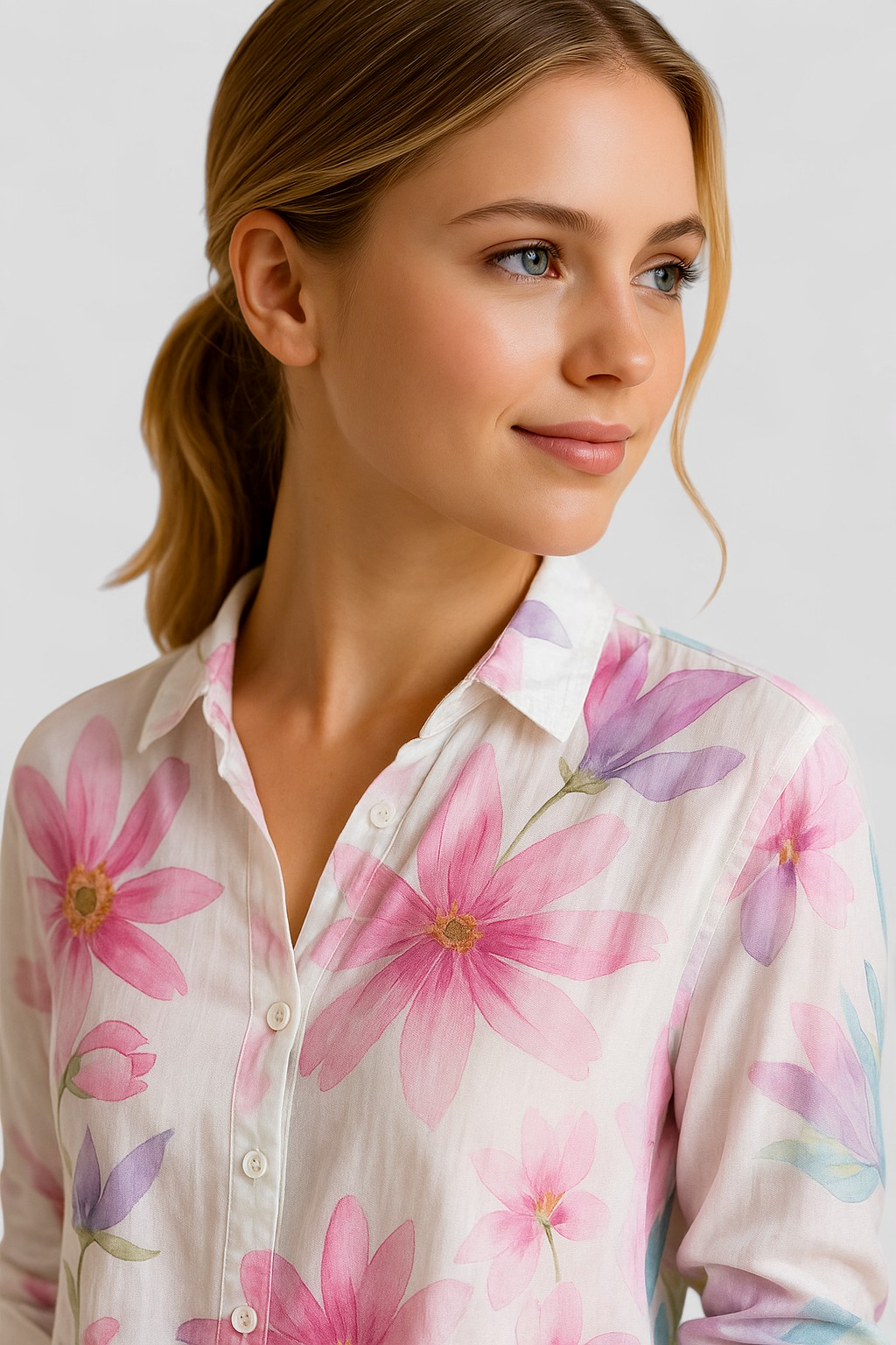 Norah | Blusa Donna Colorata con Stampa Unica - - abbigliamento casual blusa colorata blusa versatile comoda e stilosa gonna e blusa look giocoso moda estiva outfit unico stampa artistica taglie disponibili - Concept Palermo